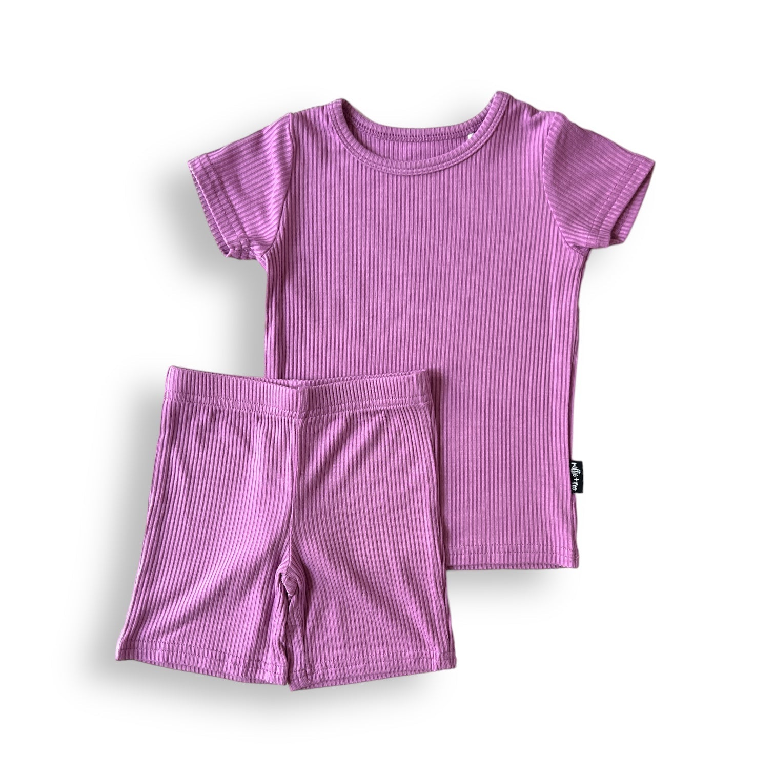 TWO PIECE SHORTIE SET- Lilac Ribbed