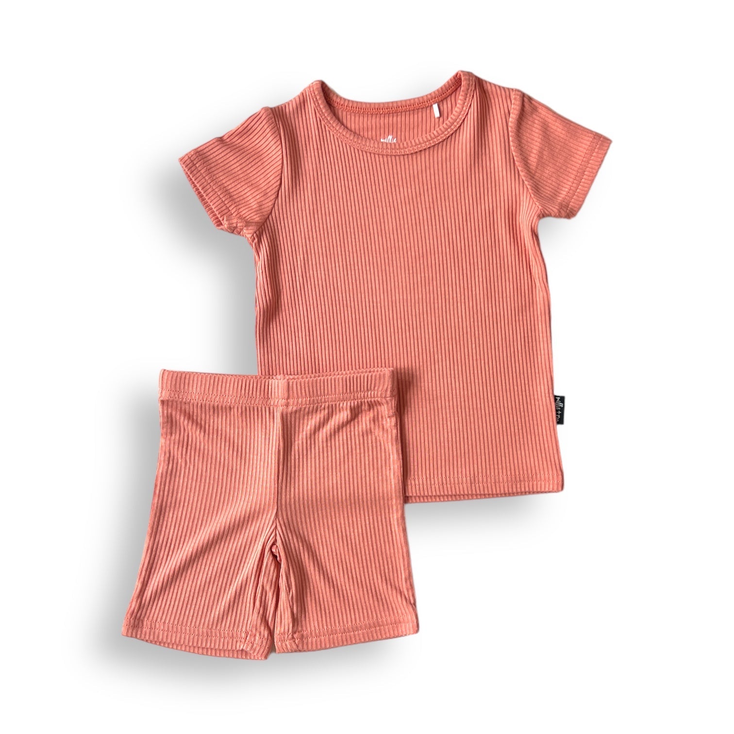 TWO PIECE SHORTIE SET- Red Rock Ribbed