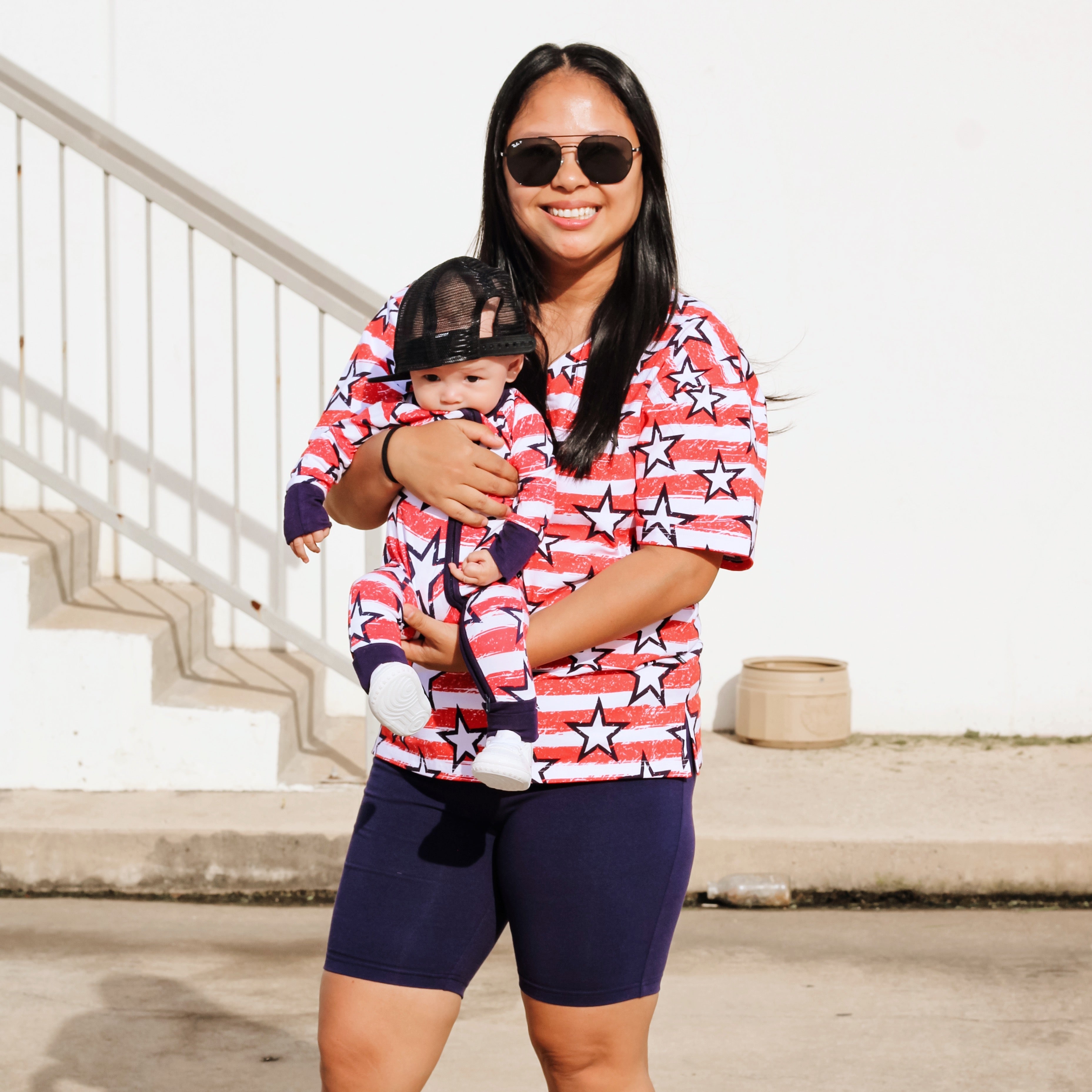 WOMANS BIKER SHORT SET- Stars + Stripes