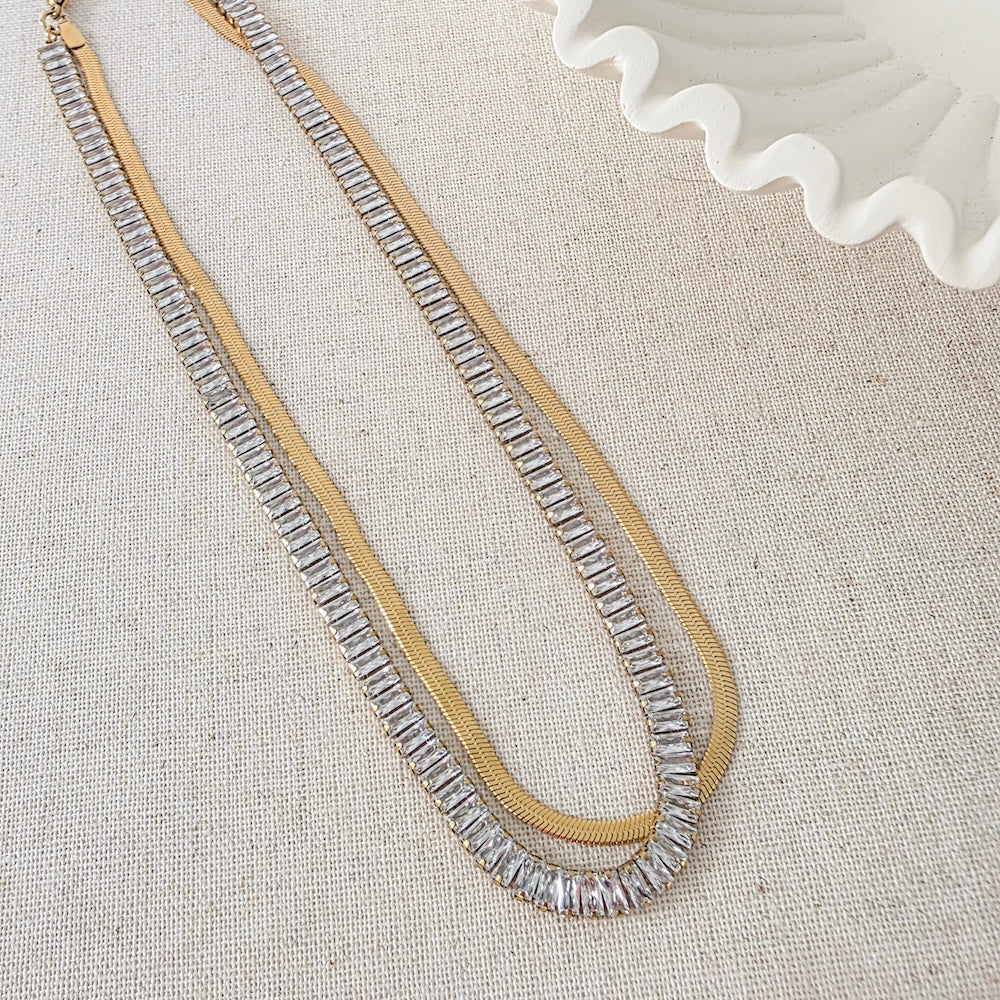 Pinch Me Layered Necklace - WATERPROOF - Gold - Bexa Boutique