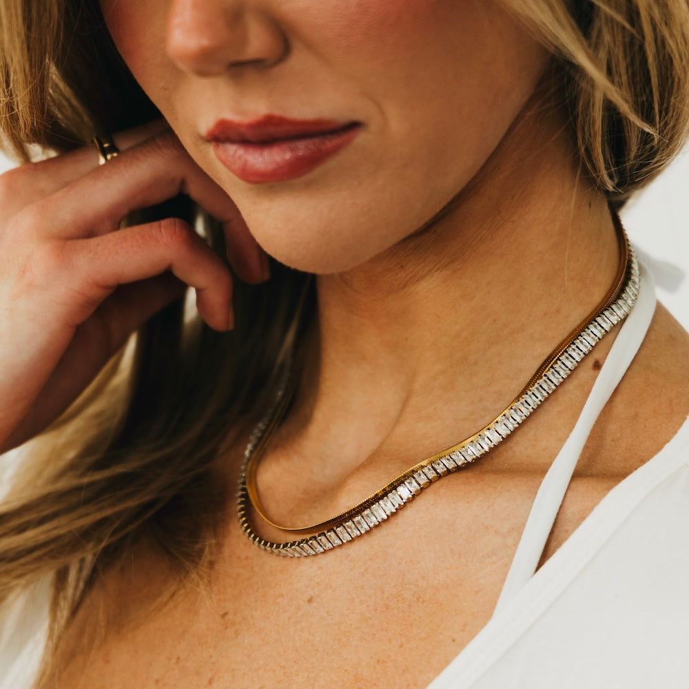 Pinch Me Layered Necklace - WATERPROOF - Gold - Bexa Boutique