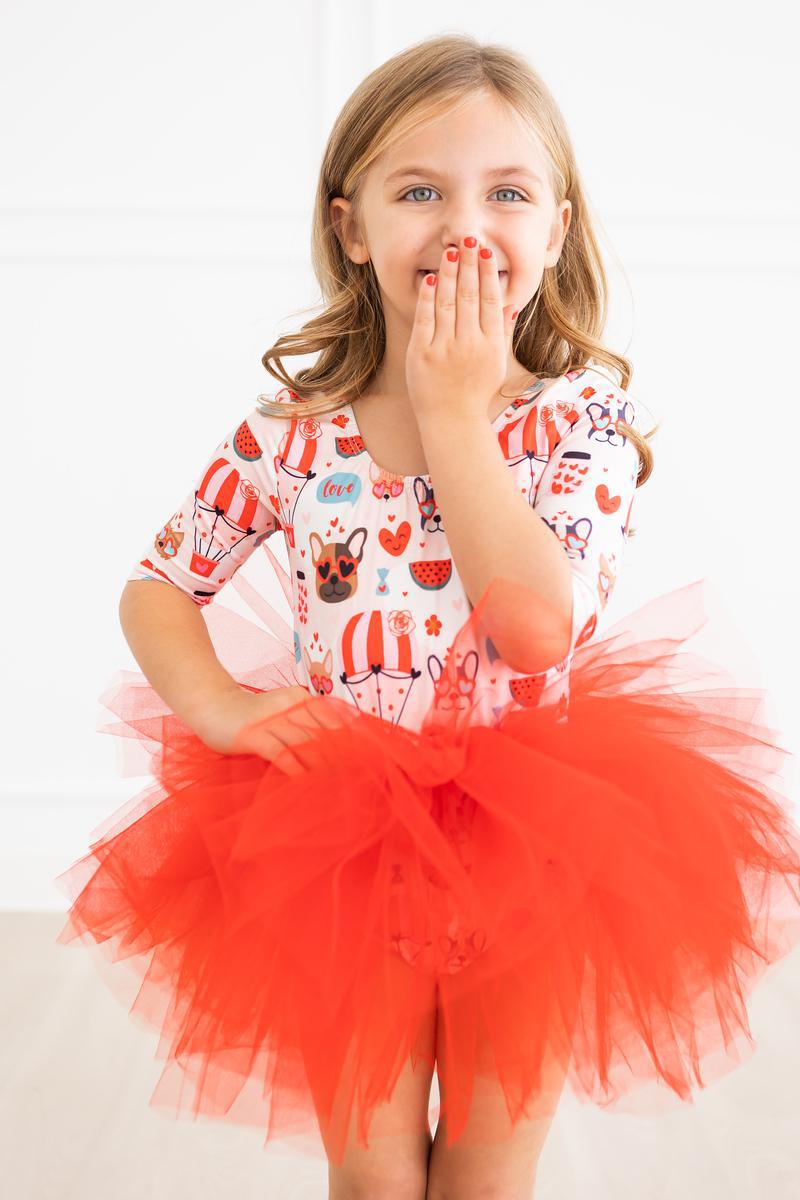 SALE Puppy Love 3/4 Sleeve Tutu Leotard
