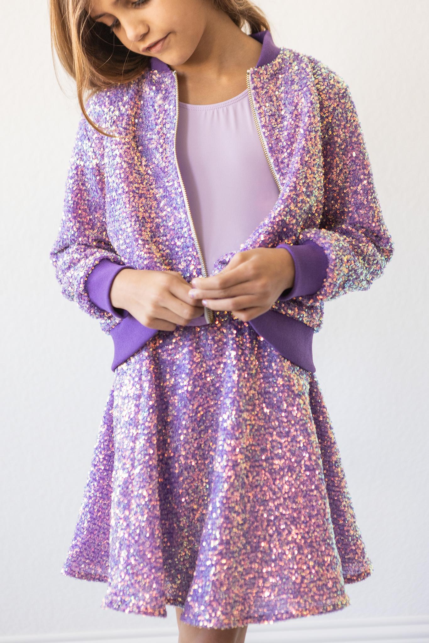 Purple Sequin Jacket - Mila & Rose