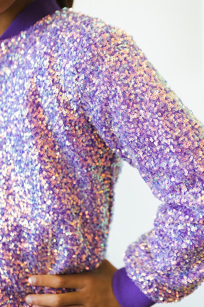 Purple Sequin Jacket - Mila & Rose