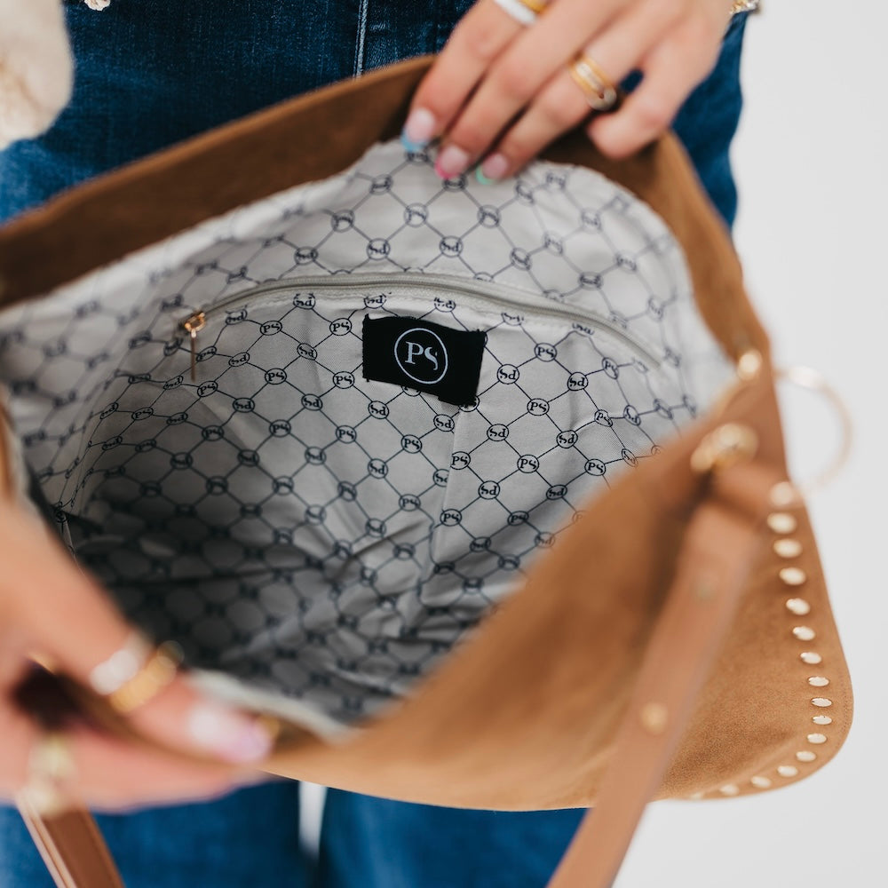 Rosalie Rivet Suede Hobo Bag
