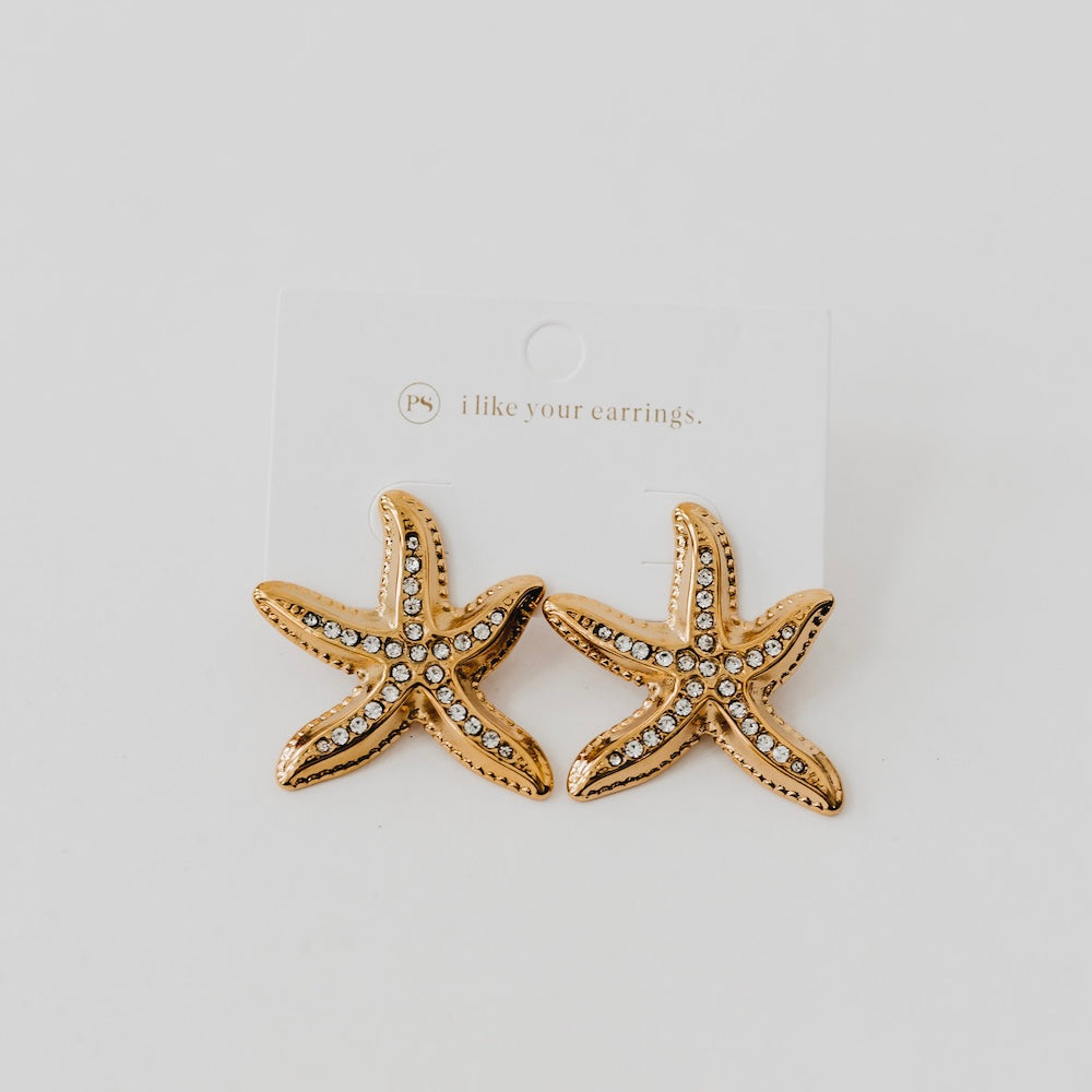 Starfish Earrings - WATERPROOF - Gold - Bexa Boutique