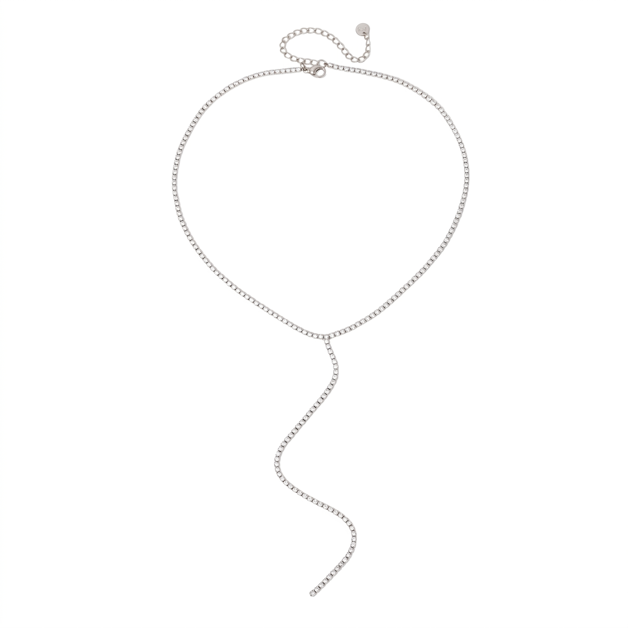 Tennis Lariat Necklace - WATERPROOF - Gold - Bexa Boutique