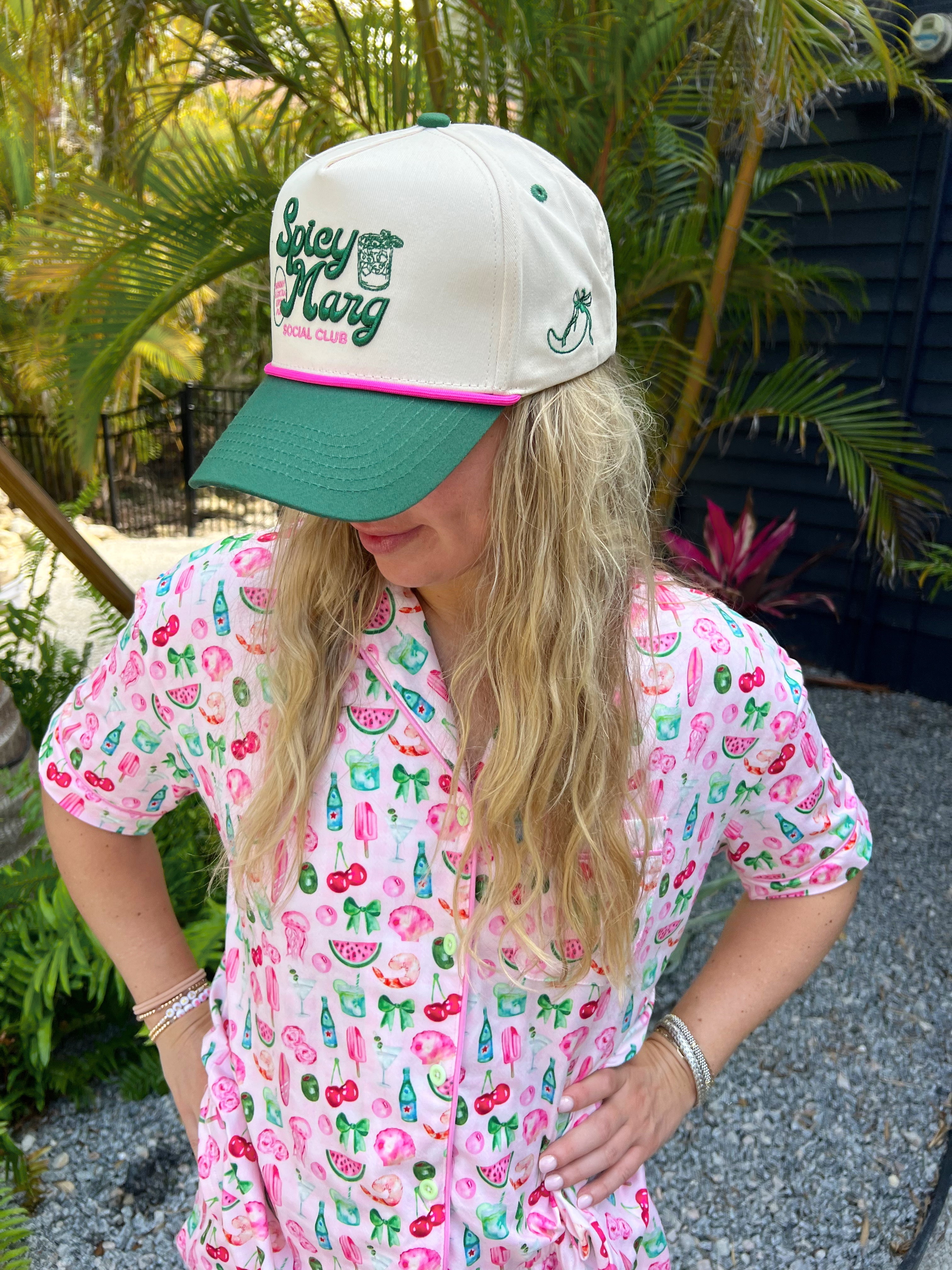 Spicy Marg Social Club - Green Vintage Trucker Hat - Bexa Boutique