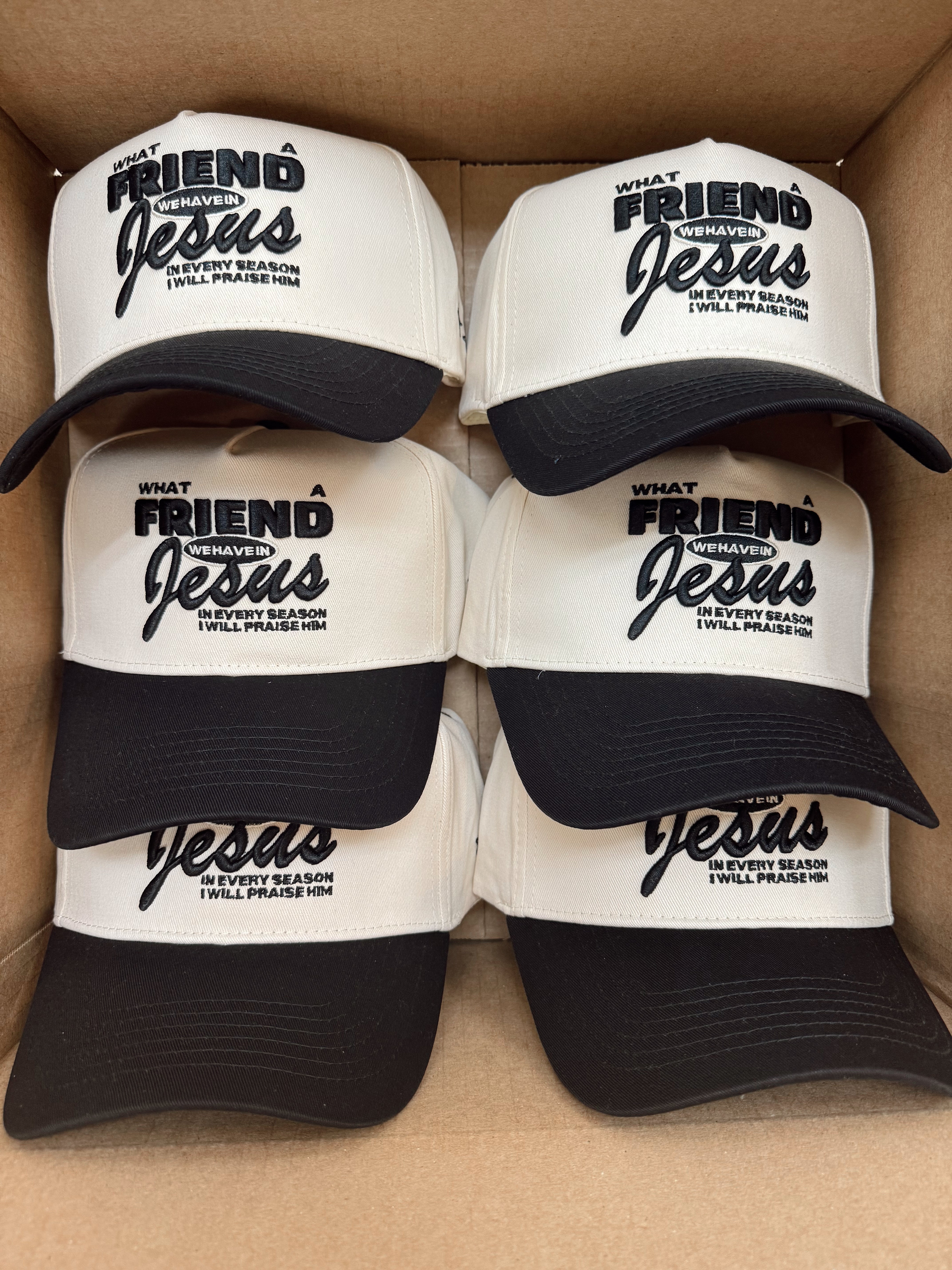 Friend in Jesus - Black Vintage Trucker Hat - Black - Bexa Boutique