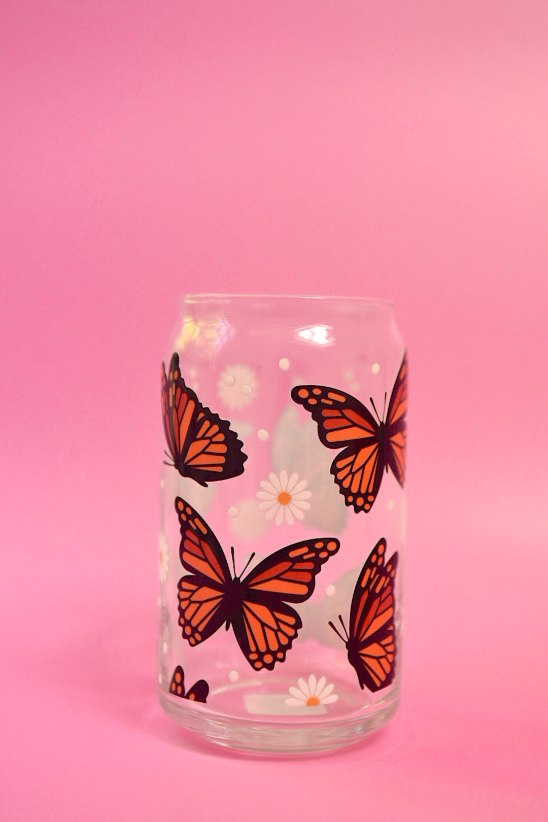 Monarch Butterfly Glass Cup (2 Color Options)