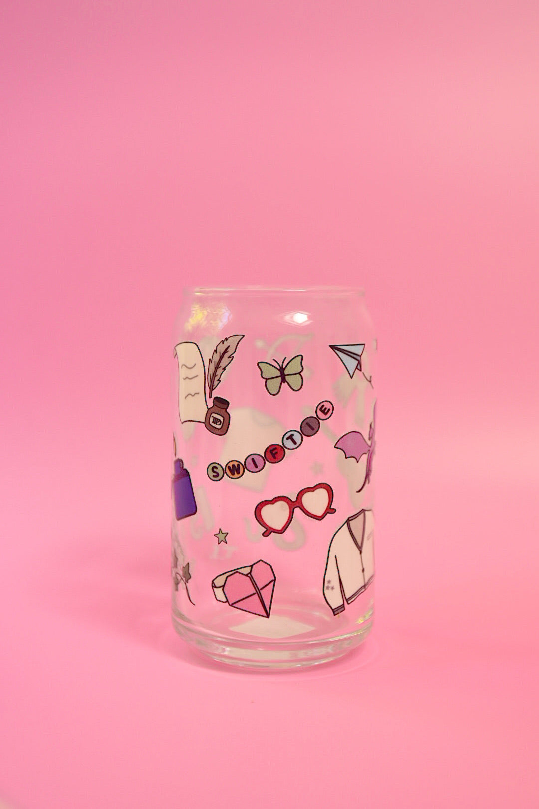 Swiftie Motif Glass Cup