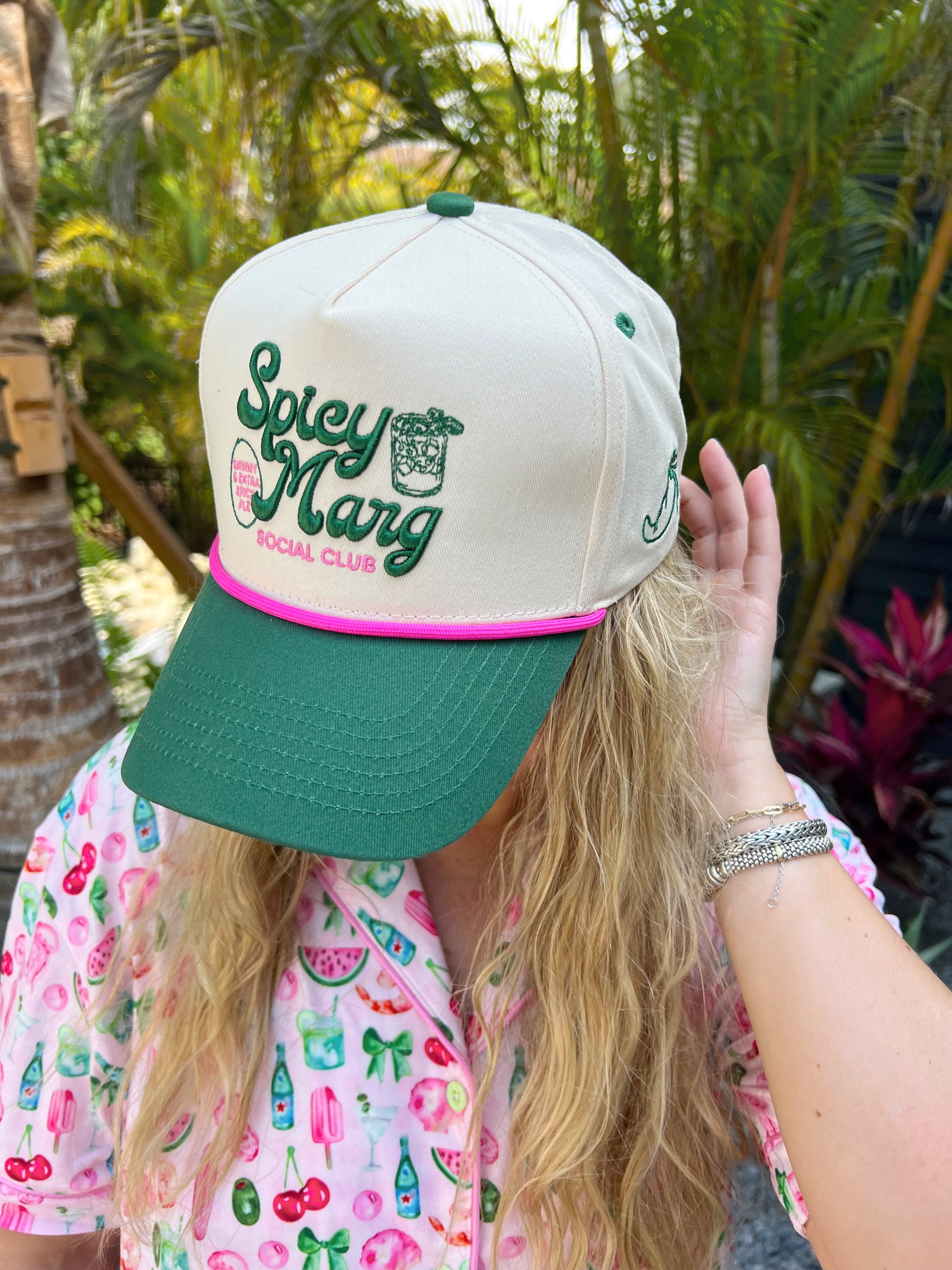 Spicy Marg Social Club - Green Vintage Trucker Hat - Bexa Boutique