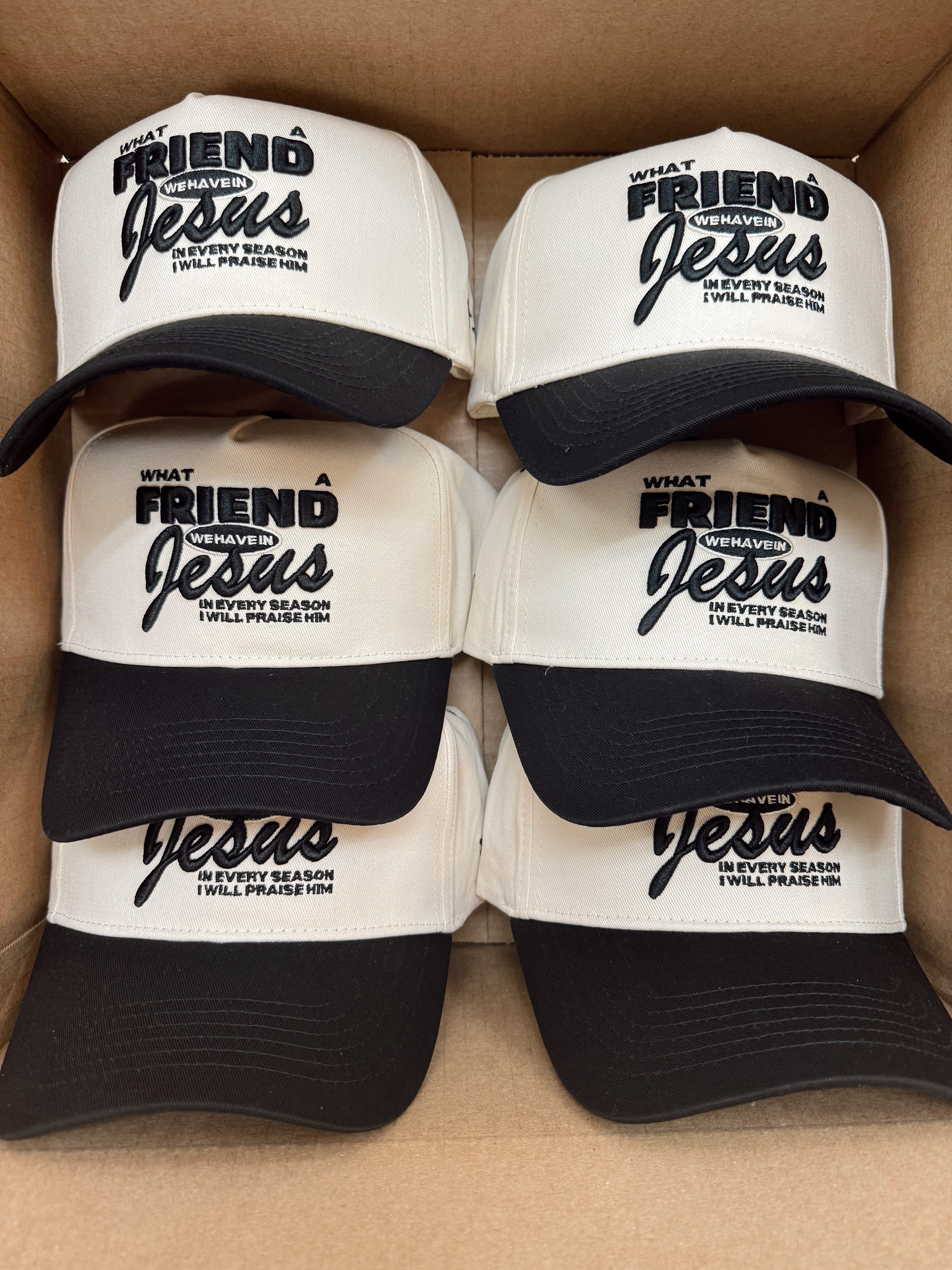 Friend in Jesus - Black Vintage Trucker Hat - Black - Bexa Boutique
