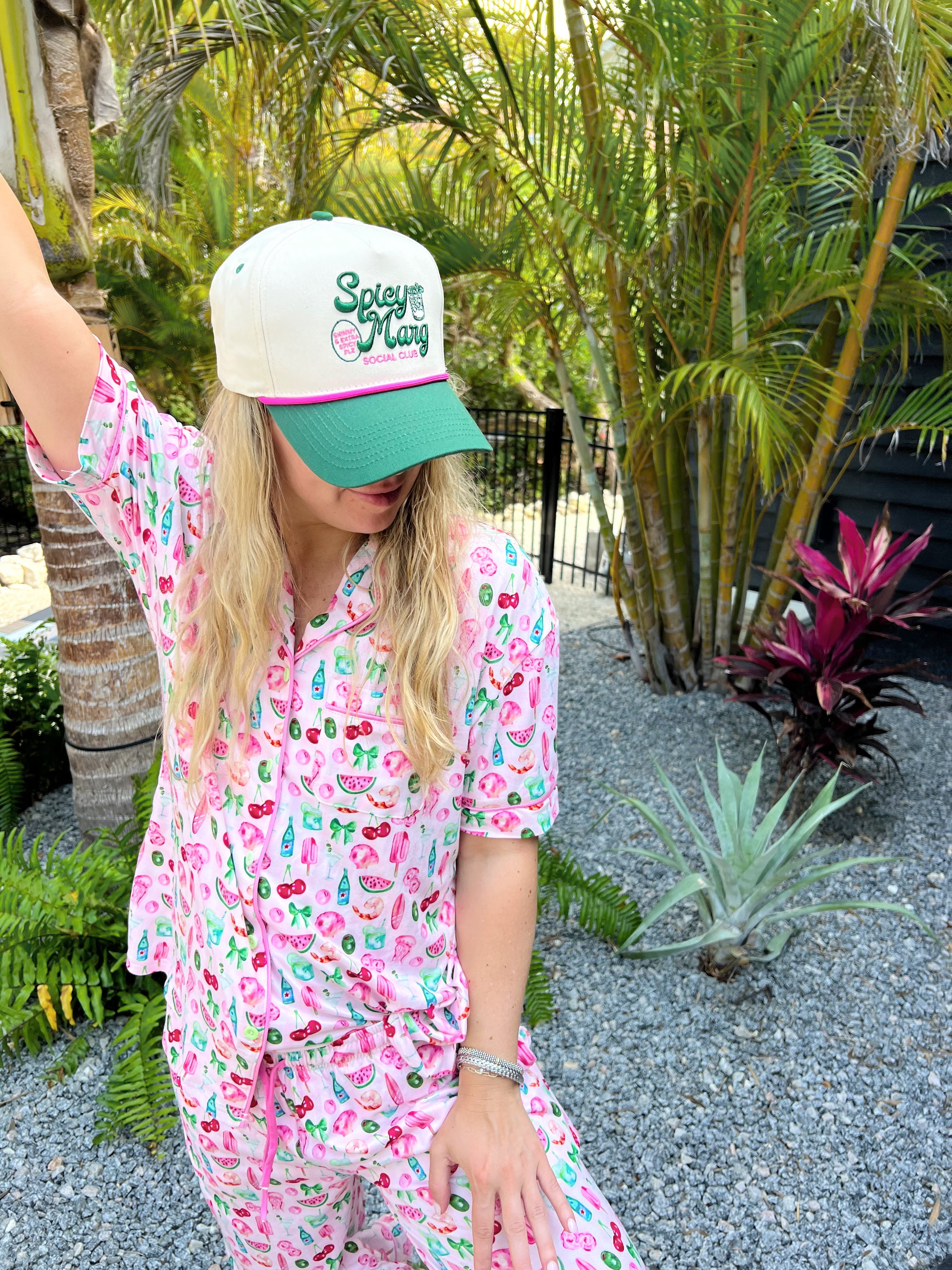 Spicy Marg Social Club - Green Vintage Trucker Hat - Bexa Boutique