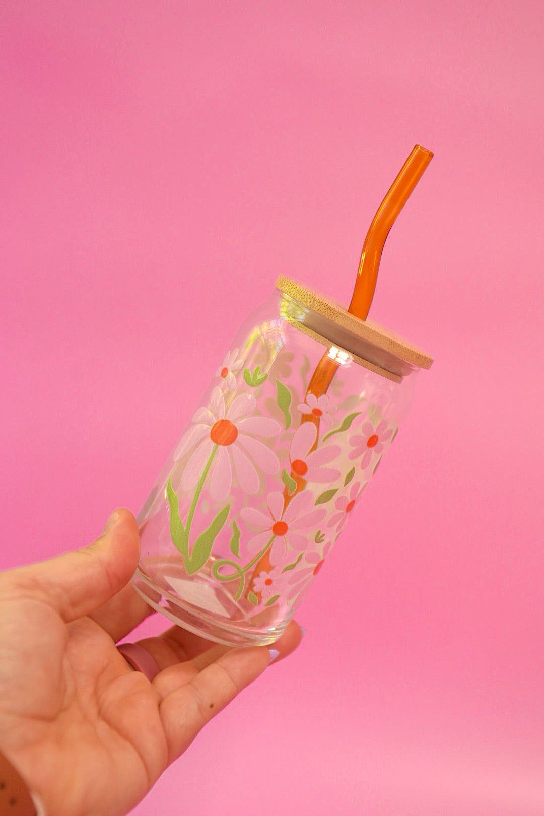 Falling Petals Glass Cup (3 Colors!)