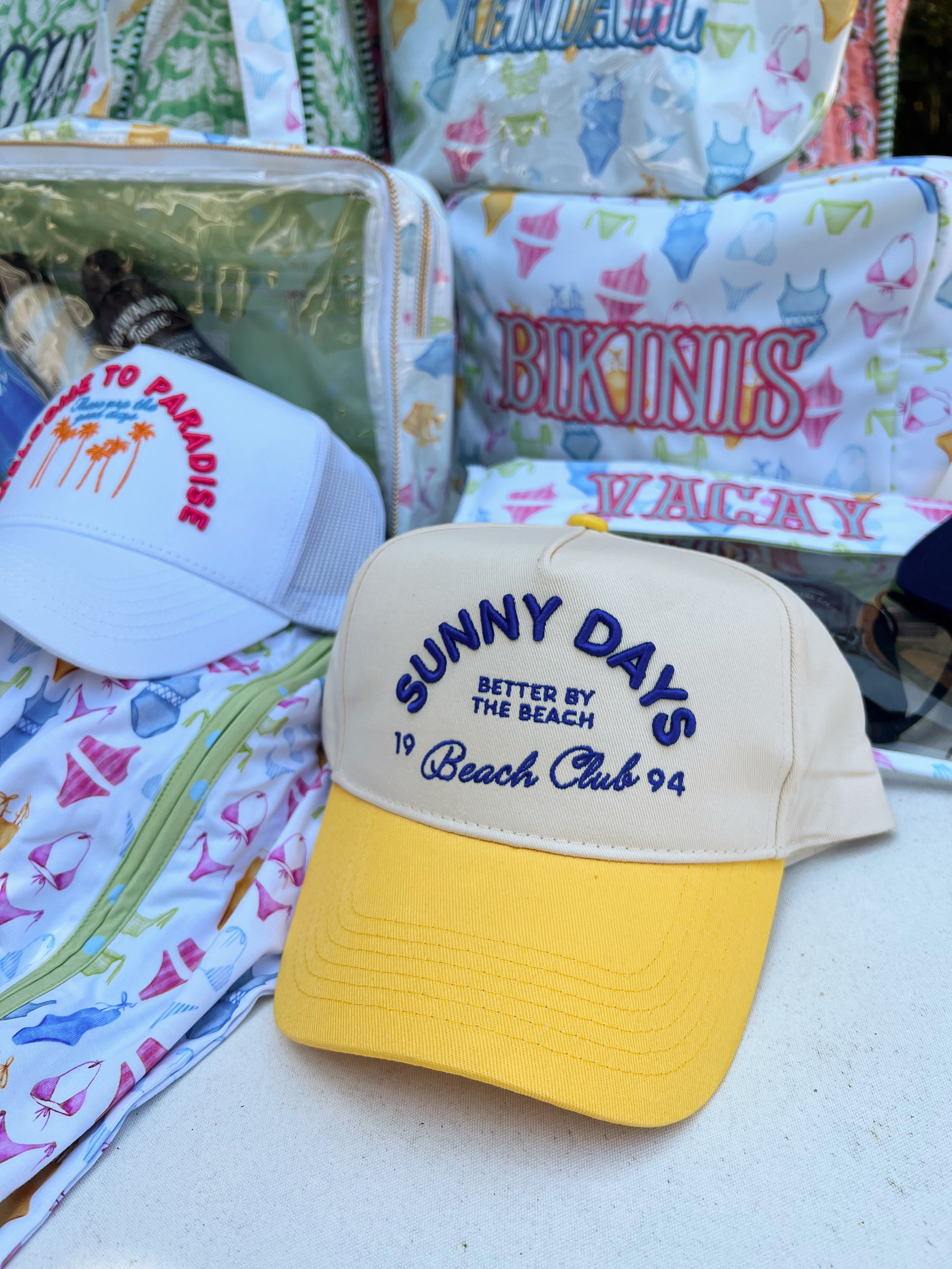 Sunny Days - Yellow Vintage Trucker Hat - PREORDER - Bexa Boutique