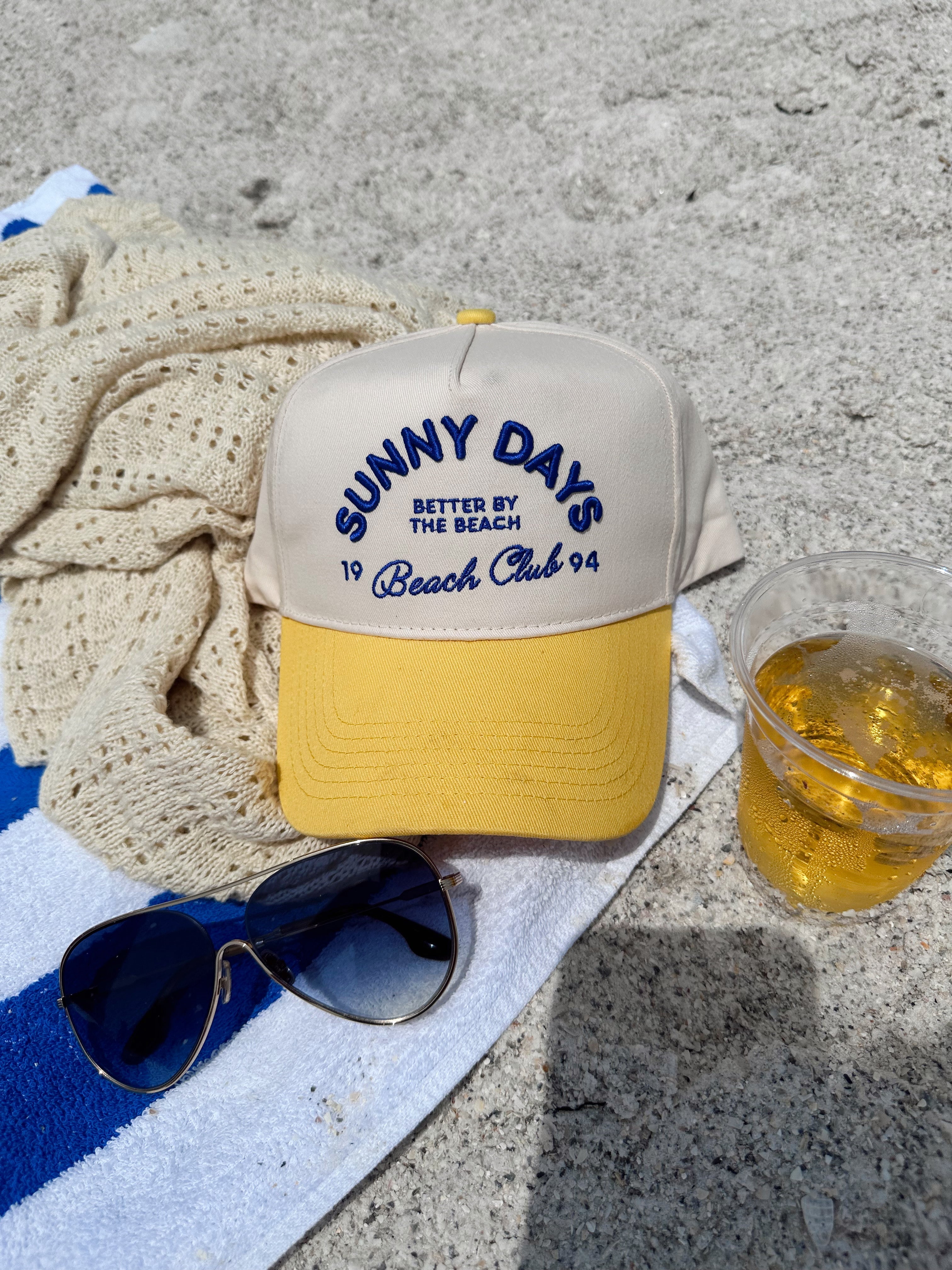 Sunny Days - Yellow Vintage Trucker Hat - PREORDER - Bexa Boutique