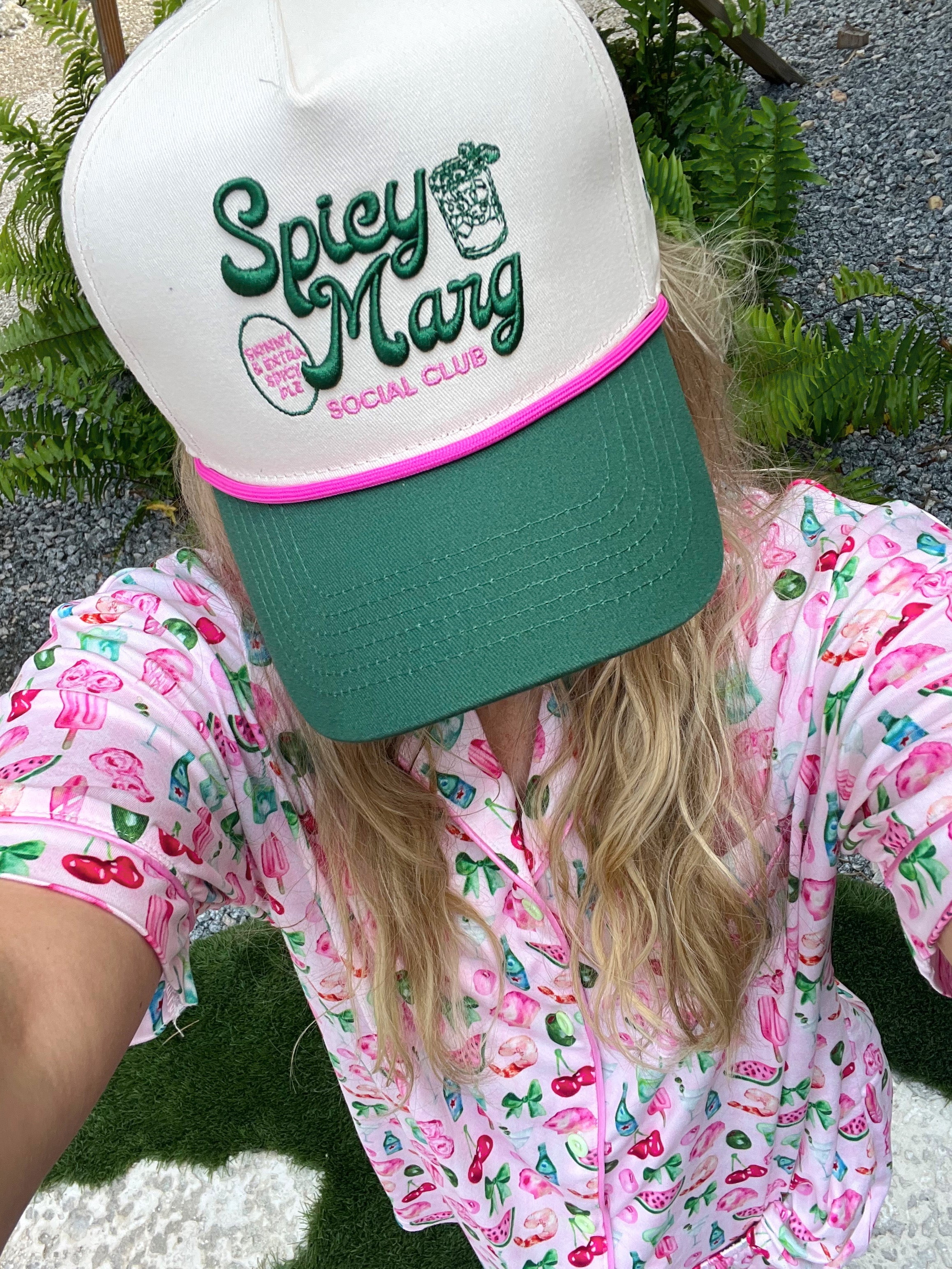 Spicy Marg Social Club - Green Vintage Trucker Hat - Bexa Boutique