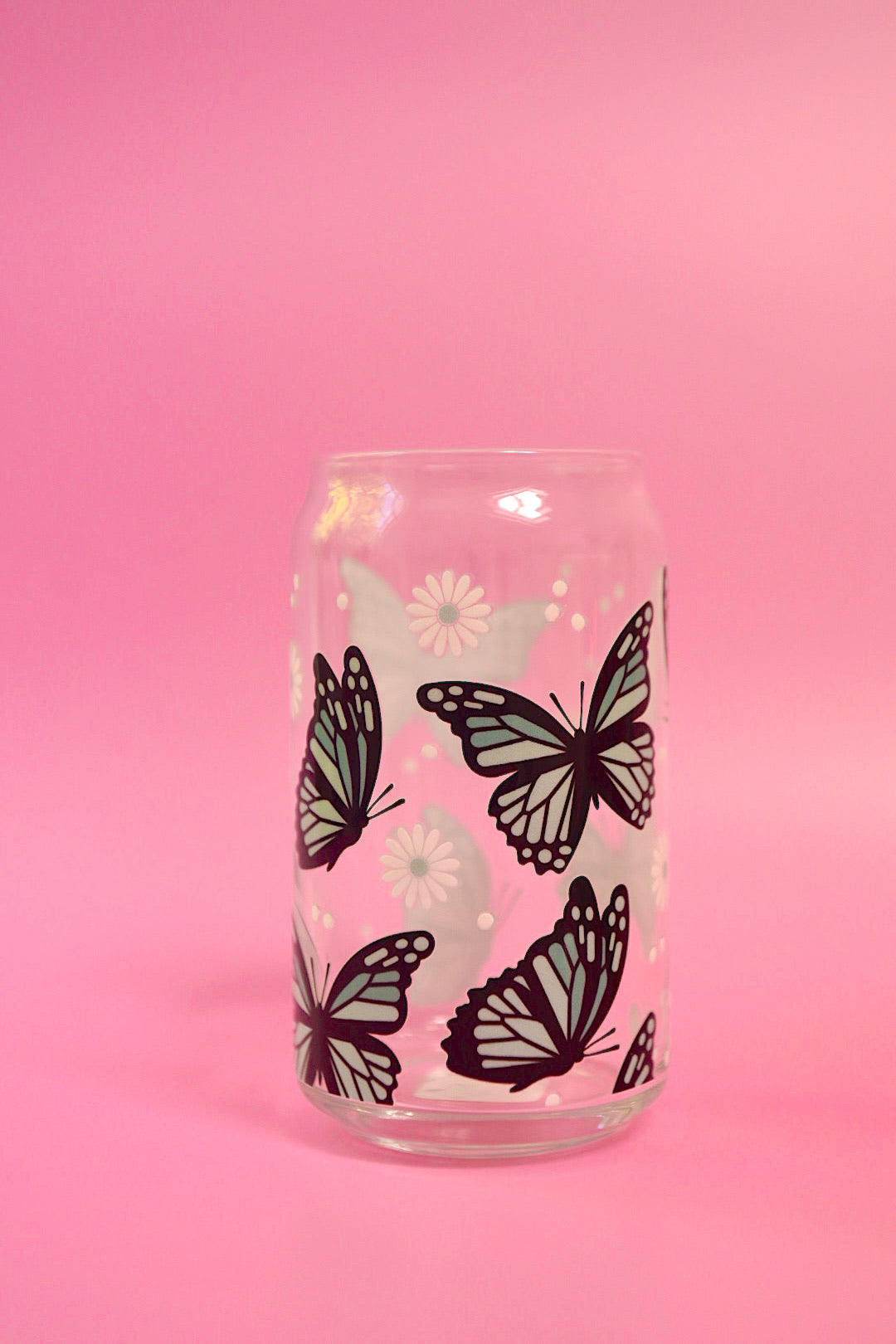 Monarch Butterfly Glass Cup (2 Color Options)