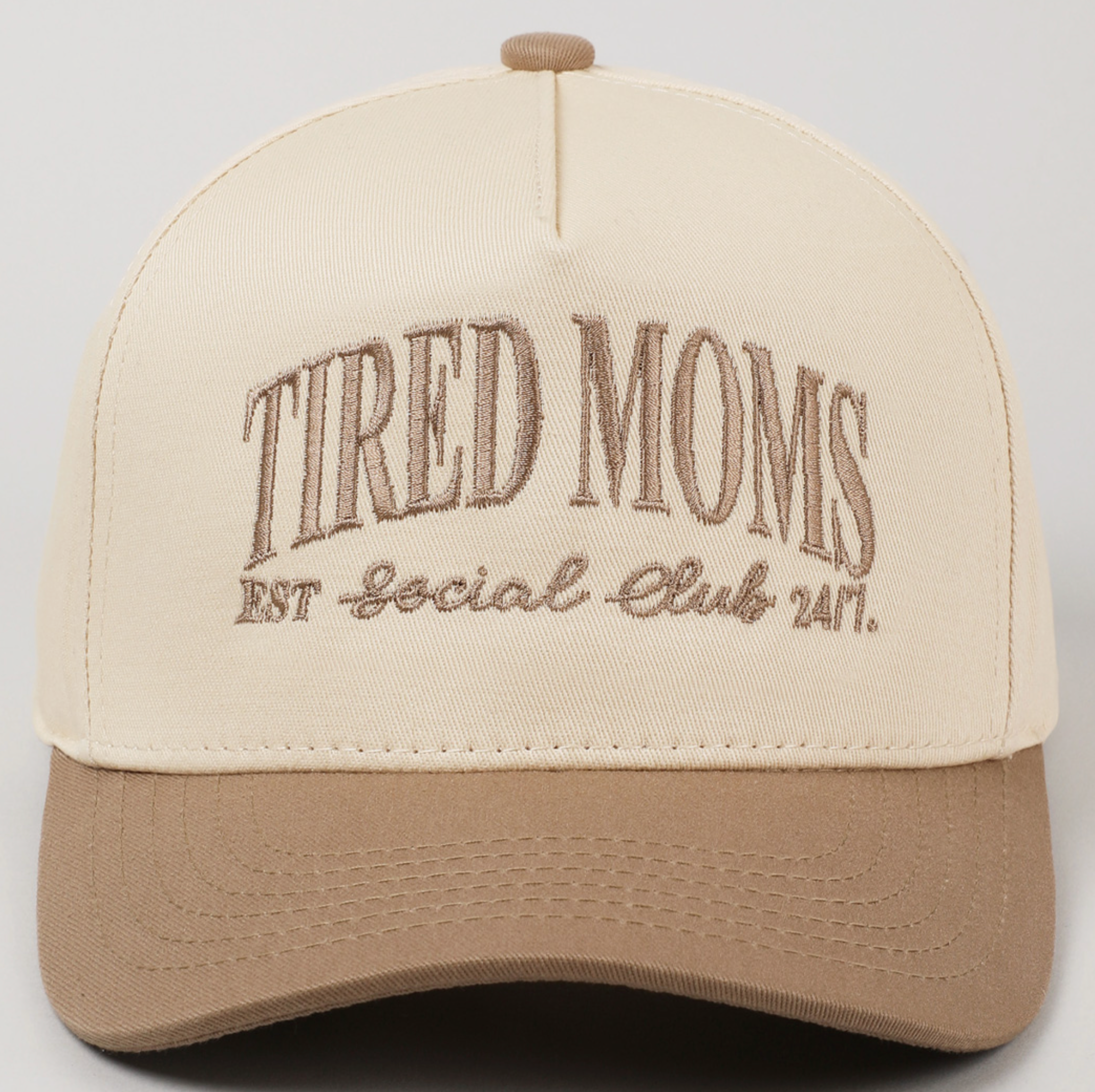 Tired Moms Social Club Hat - Hat, Beige - Bexa Boutique