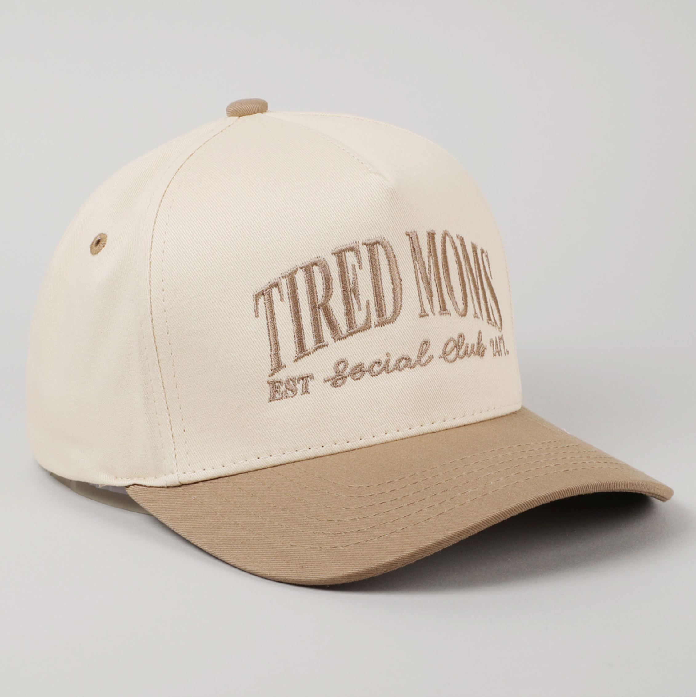 Tired Moms Social Club Hat - Hat, Beige - Bexa Boutique