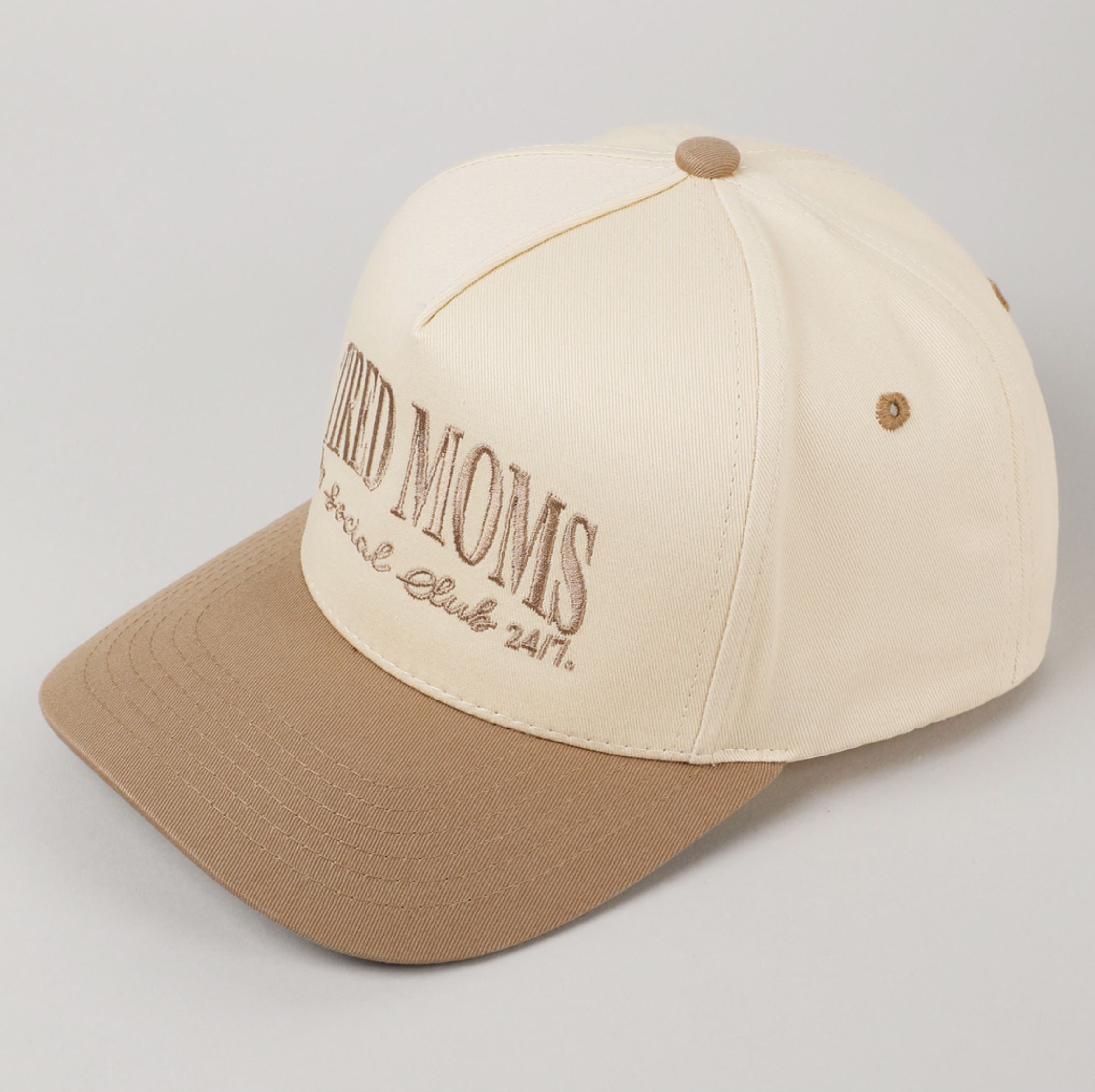 Tired Moms Social Club Hat - Hat, Beige - Bexa Boutique