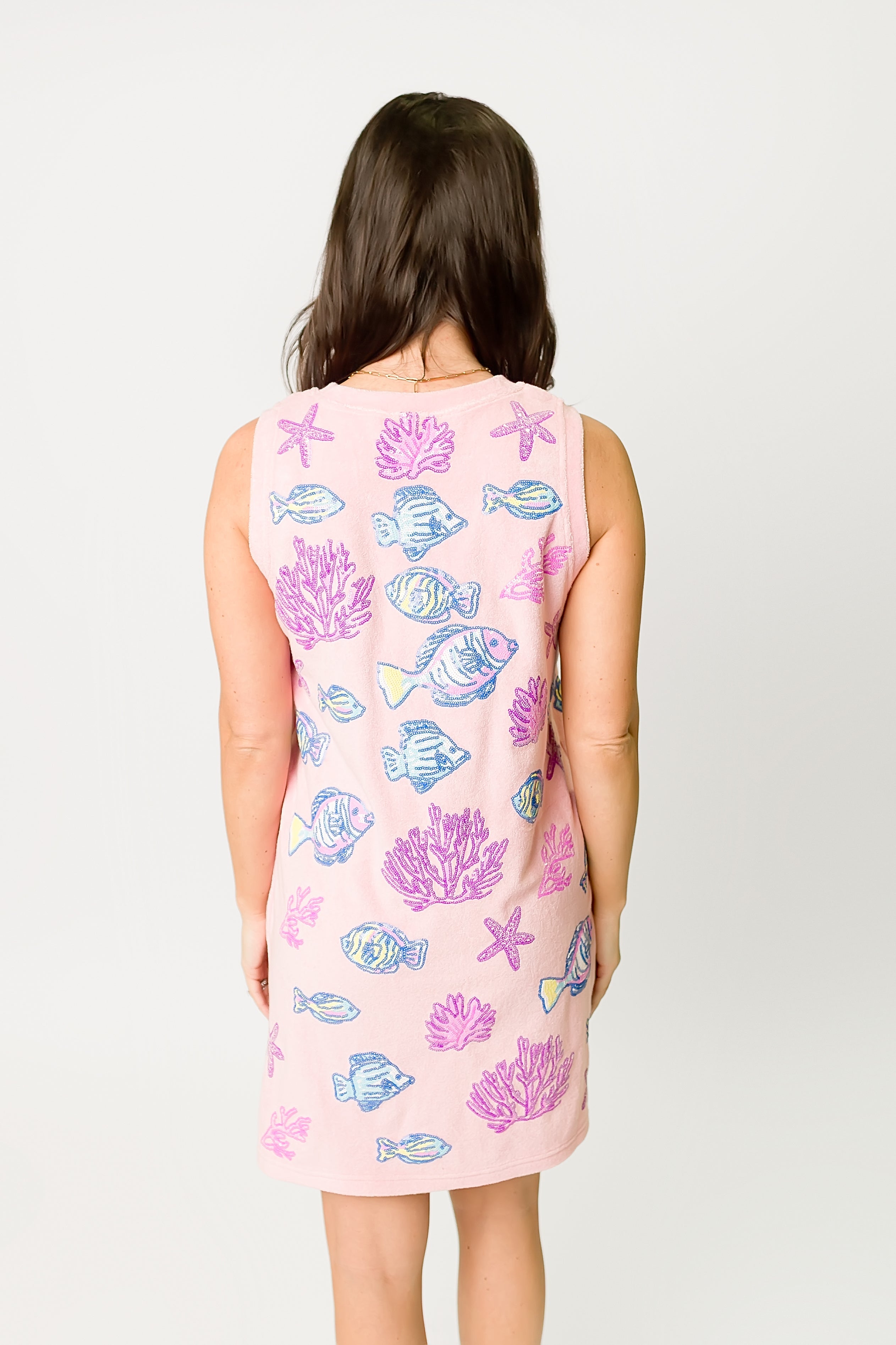 Under the Sea Sequin A-Line Mini Dress – Light Pink - Bexa Boutique