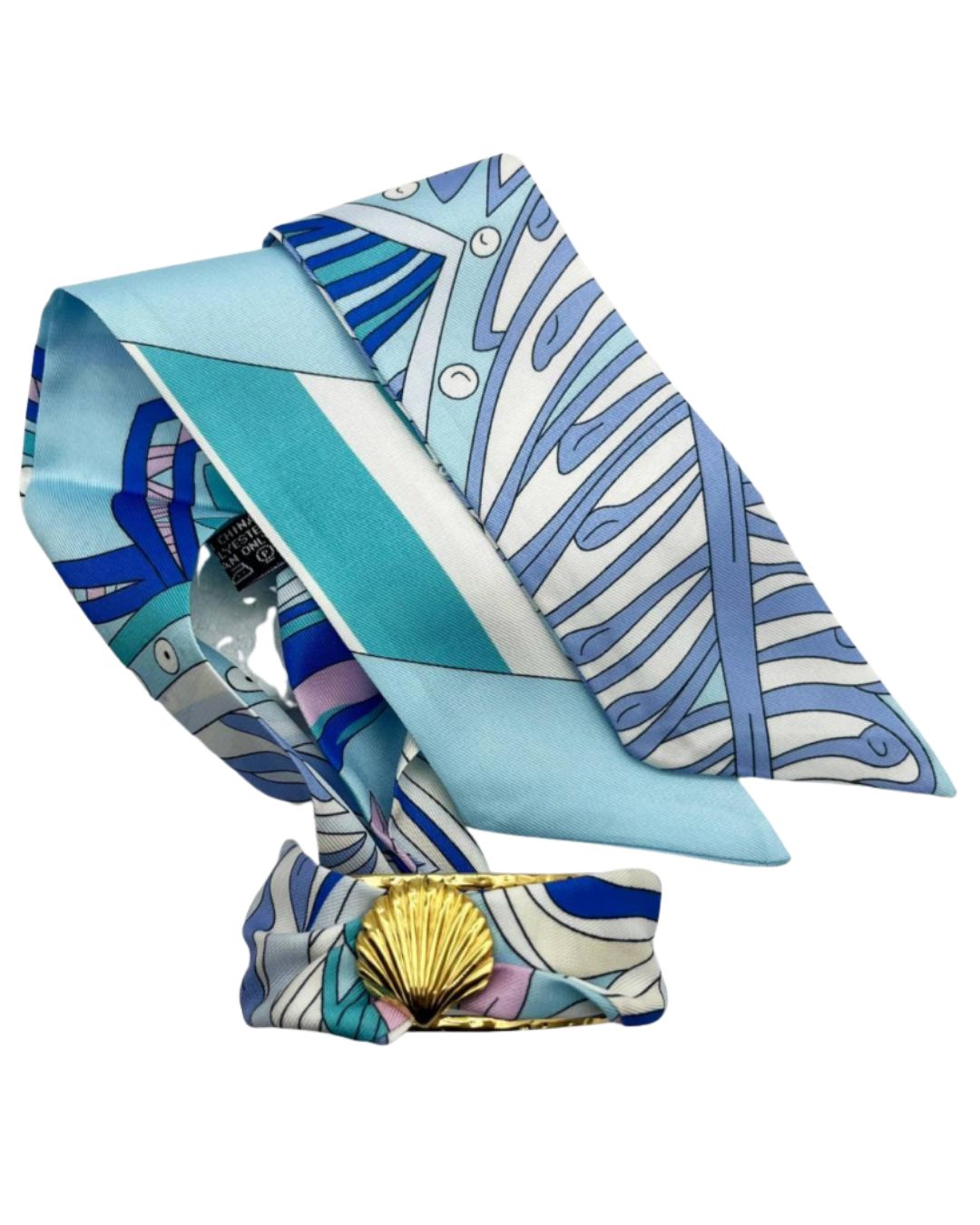 Scallop Shell Scarf Cuff - Blue Pucci - Bexa Boutique