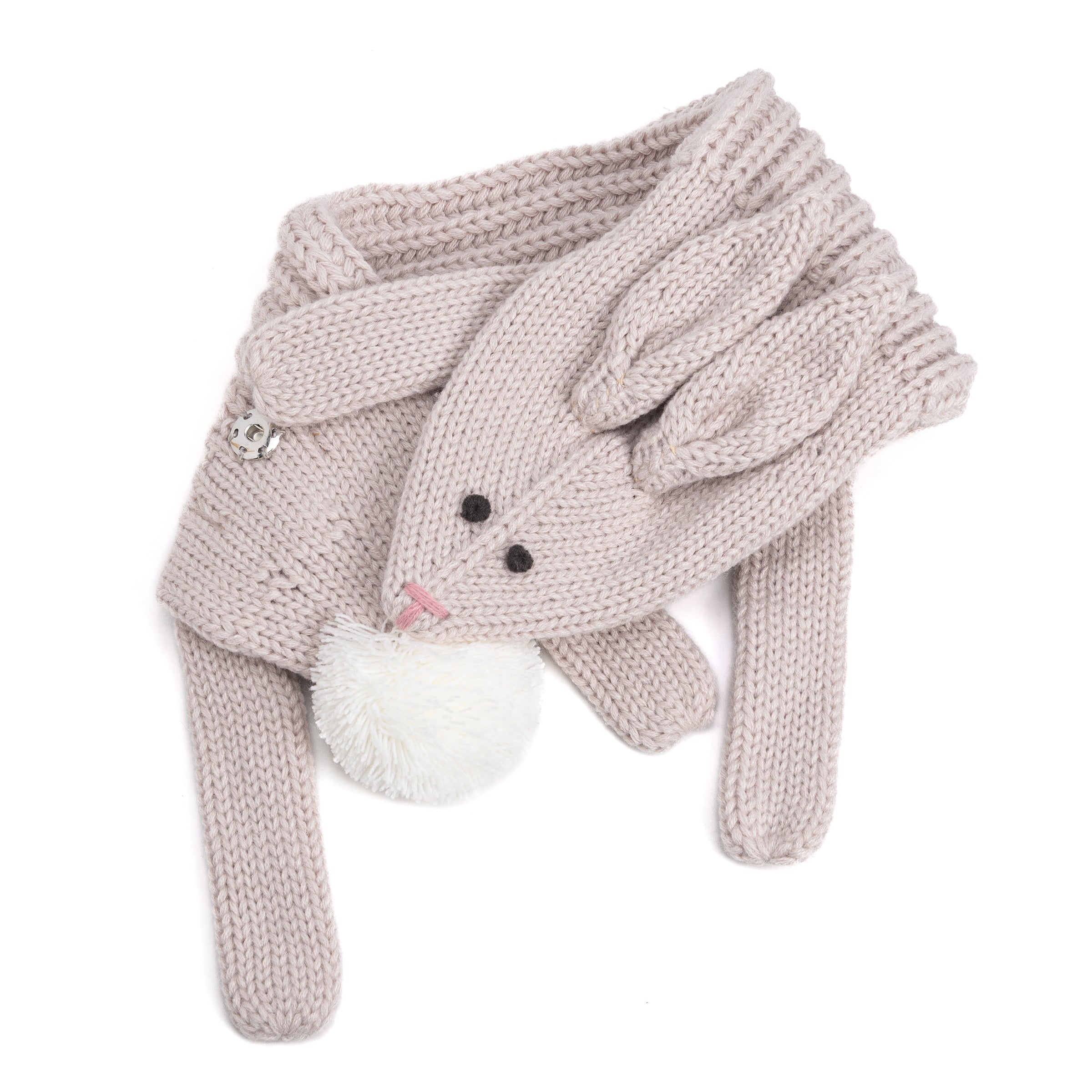 Soft Bunny Knitted Winter Neck Scarf- (Toddlers, Kids Age 4/5-12Yr)- Unisex