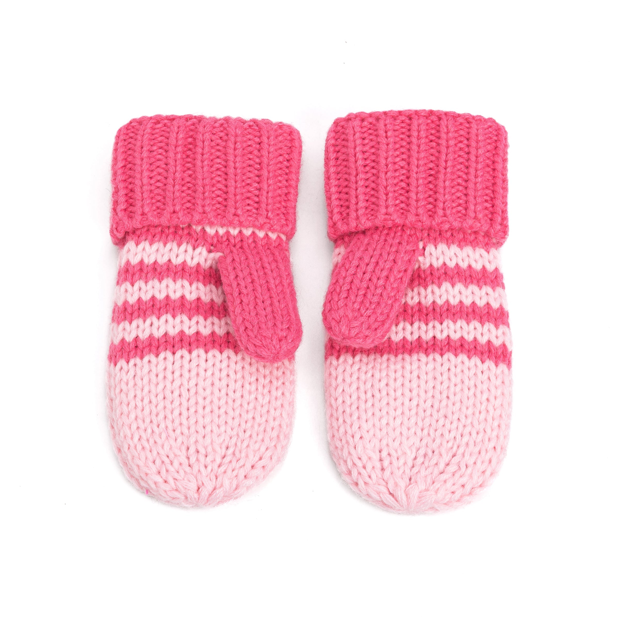 Kids Kitty Cat Stripe Knit Mittens - Soft, Fleece Lined, For Toddlers and Children of All Ages
