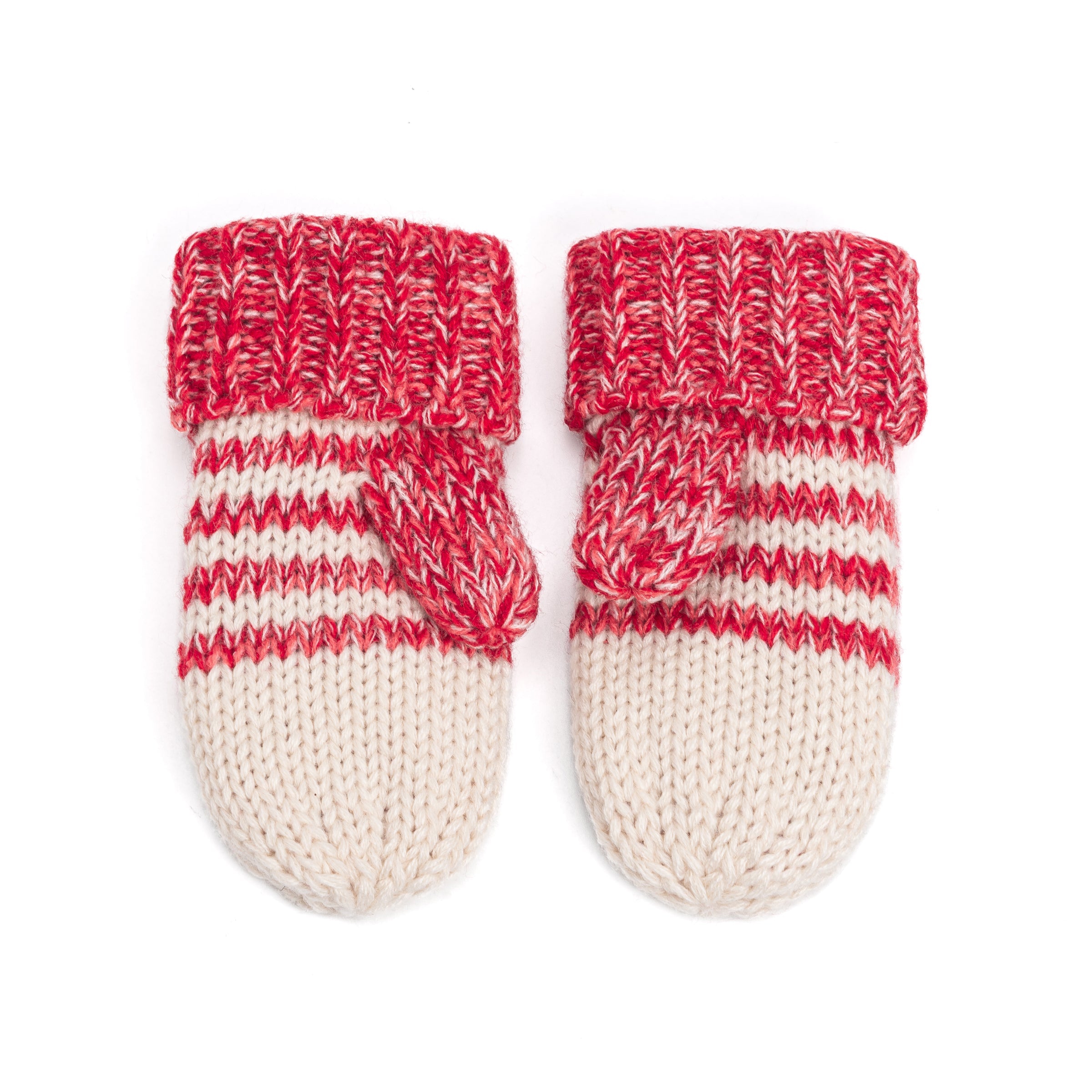 Kids Kitty Cat Stripe Knit Mittens - Soft, Fleece Lined, For Toddlers and Children of All Ages
