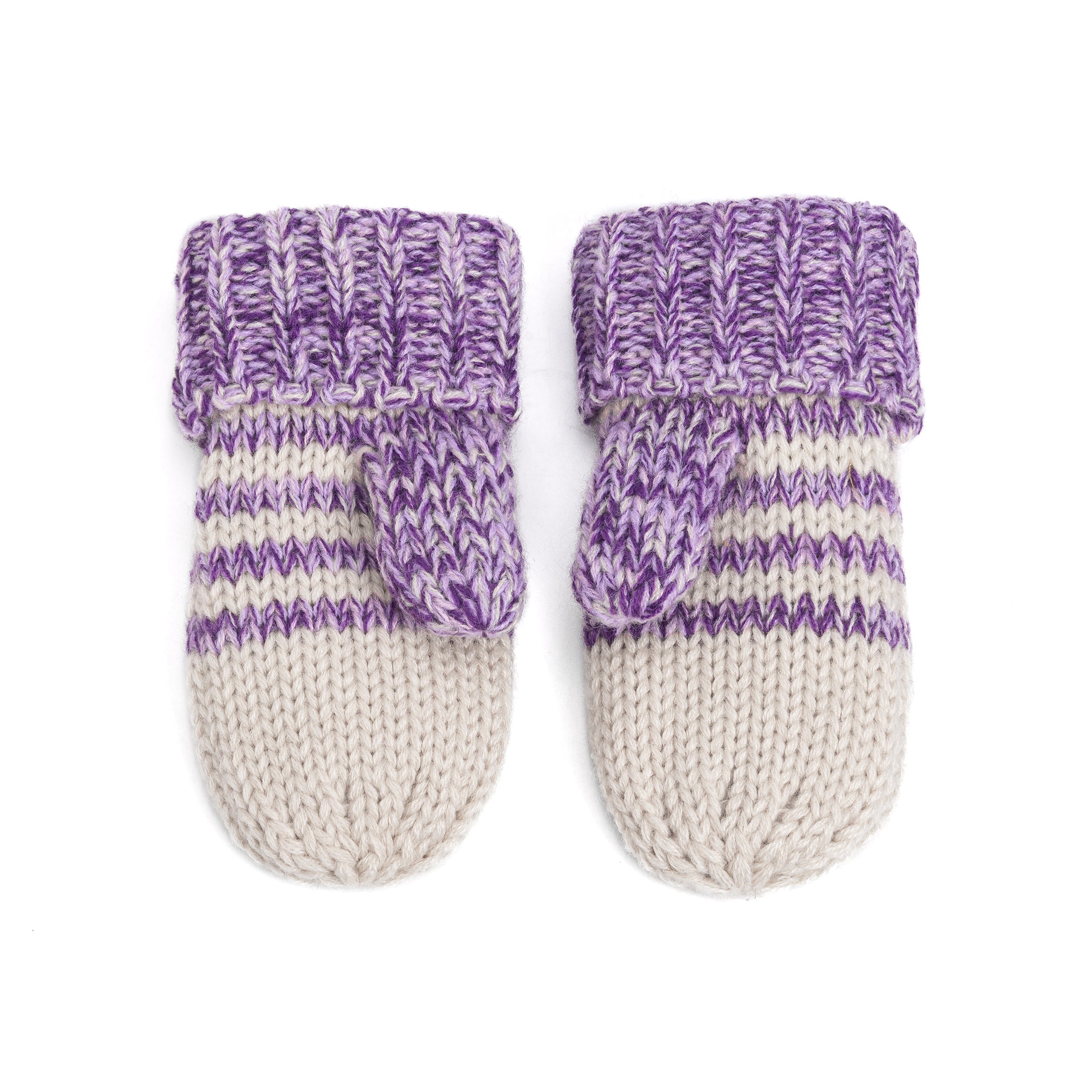 Kids Kitty Cat Stripe Knit Mittens - Soft, Fleece Lined, For Toddlers and Children of All Ages