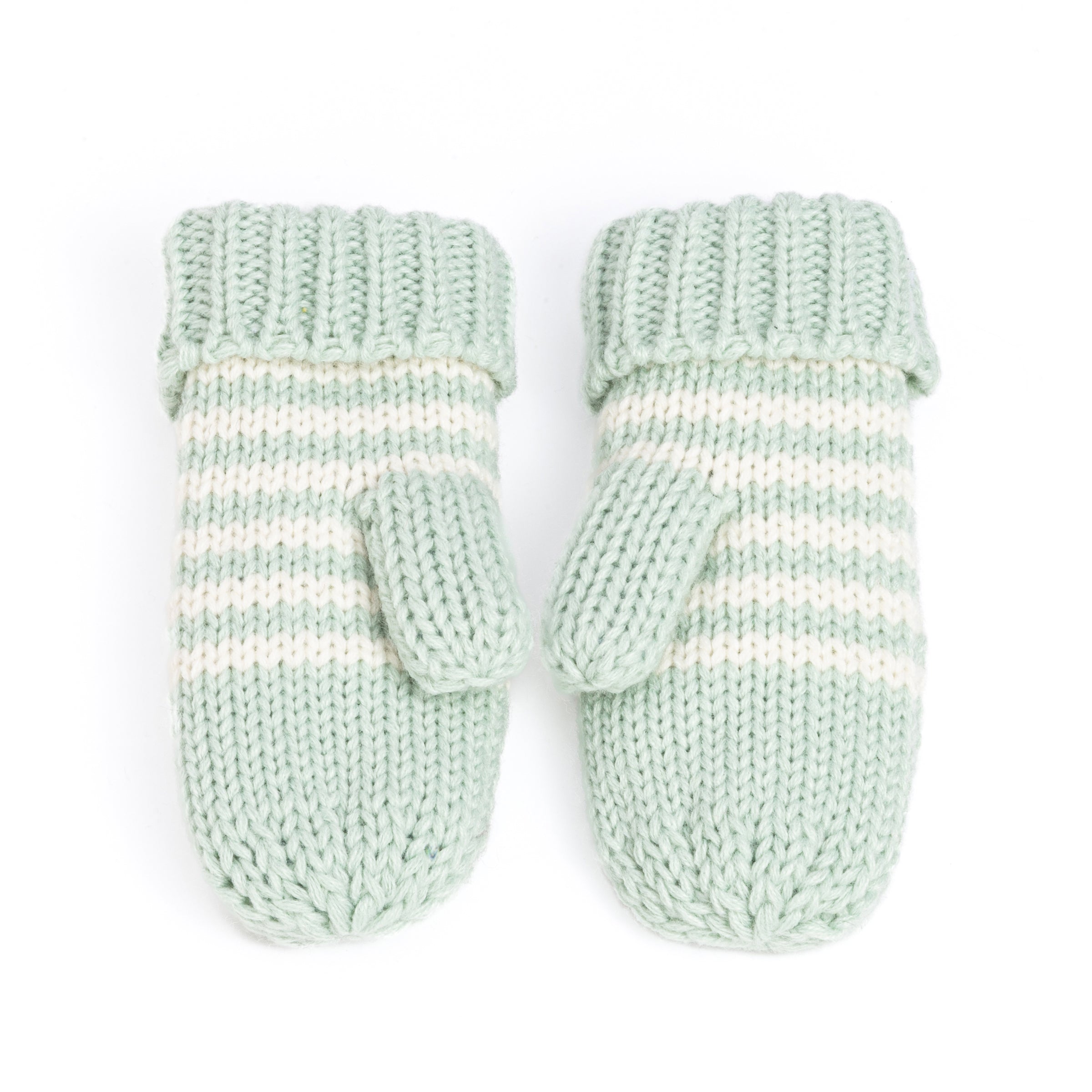 Kids Kitty Cat Stripe Knit Mittens - Soft, Fleece Lined, For Toddlers and Children of All Ages