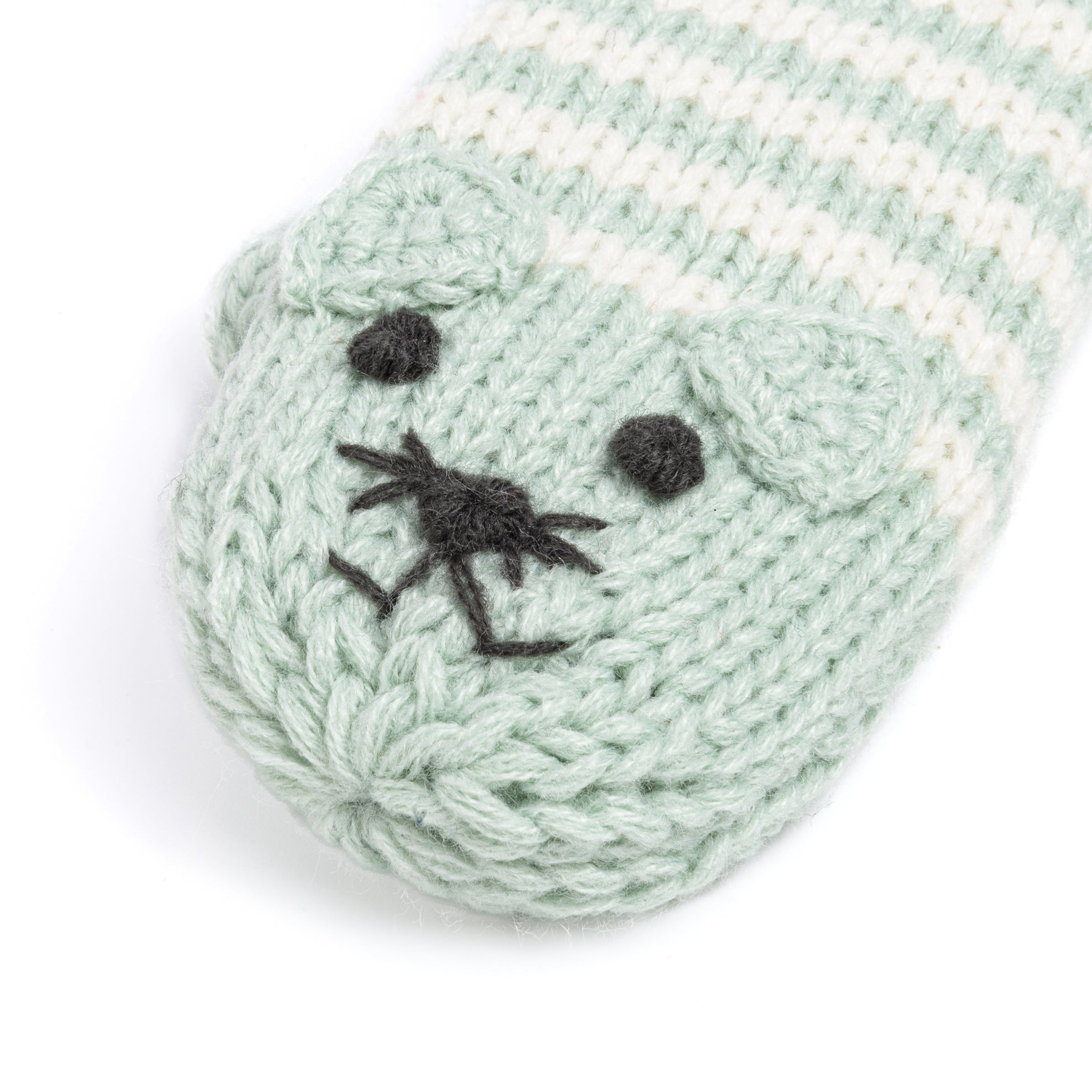 Kids Kitty Cat Stripe Knit Mittens - Soft, Fleece Lined, For Toddlers and Children of All Ages