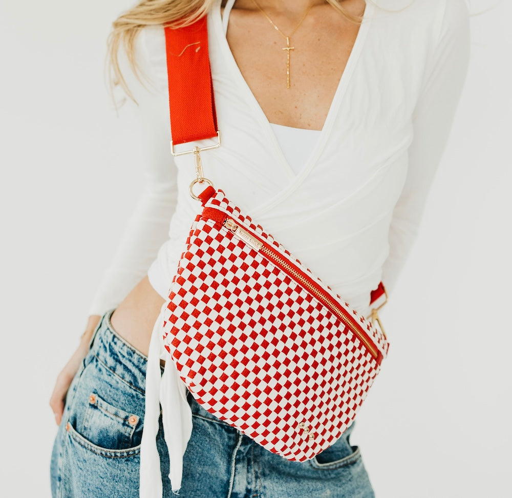 Westlyn Woven Bum Bag - TOP SELLER - Woven Checkered Black - Bexa Boutique