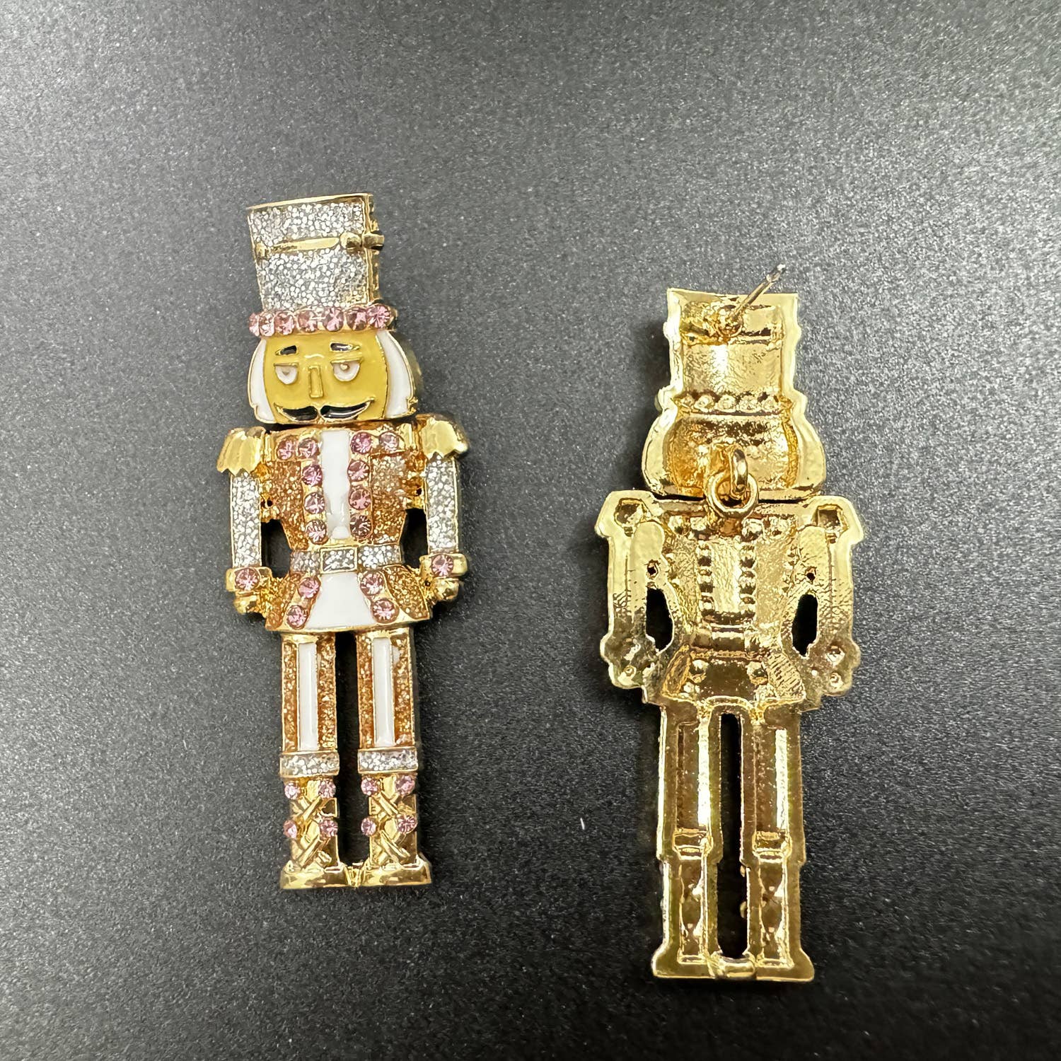 Nutcracker Rhinestone Dangle Earrings