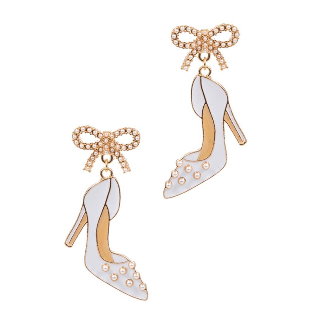 Wedding Shoes with Bow Earrings