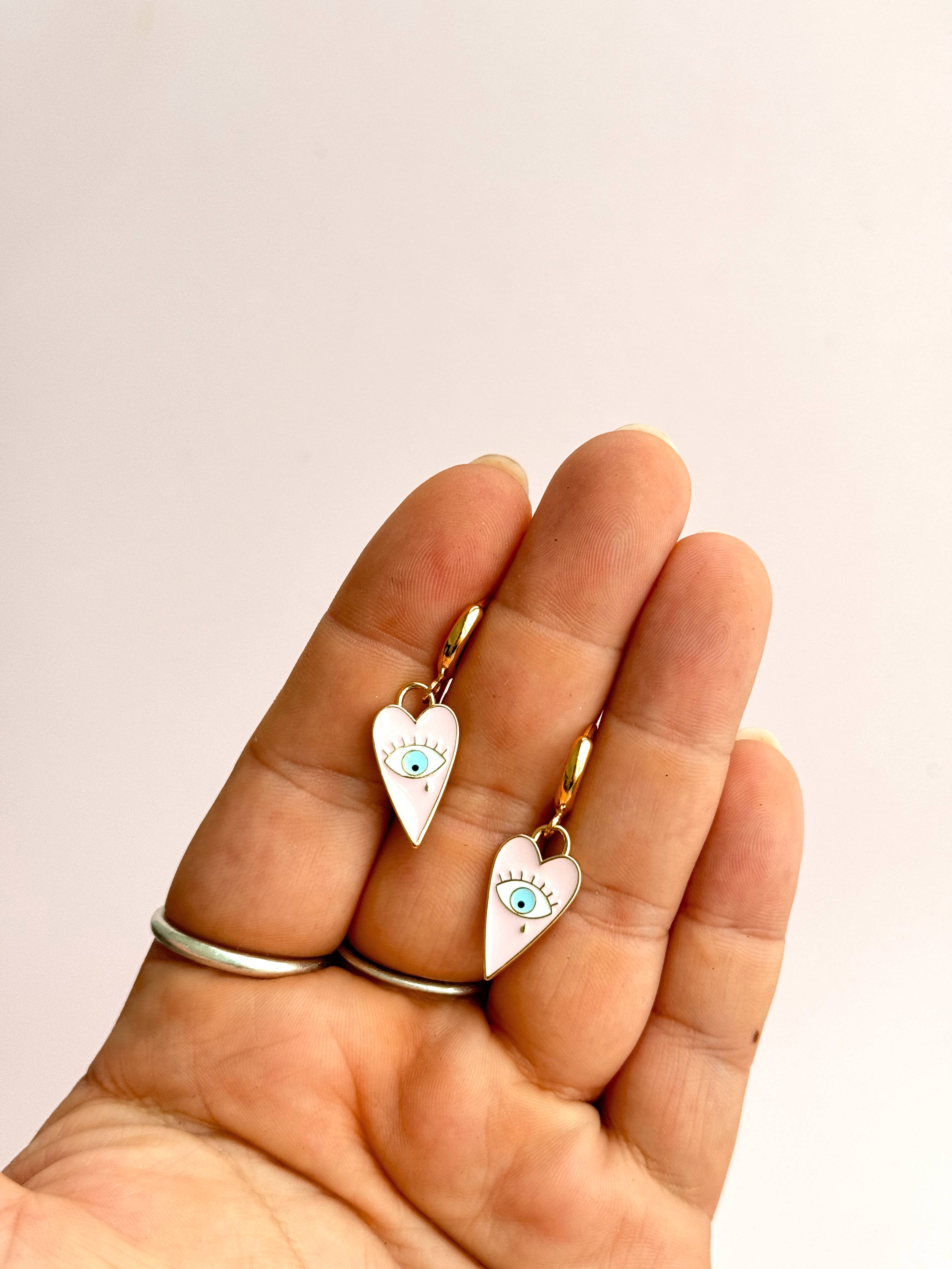 Pink Planchette Huggies
