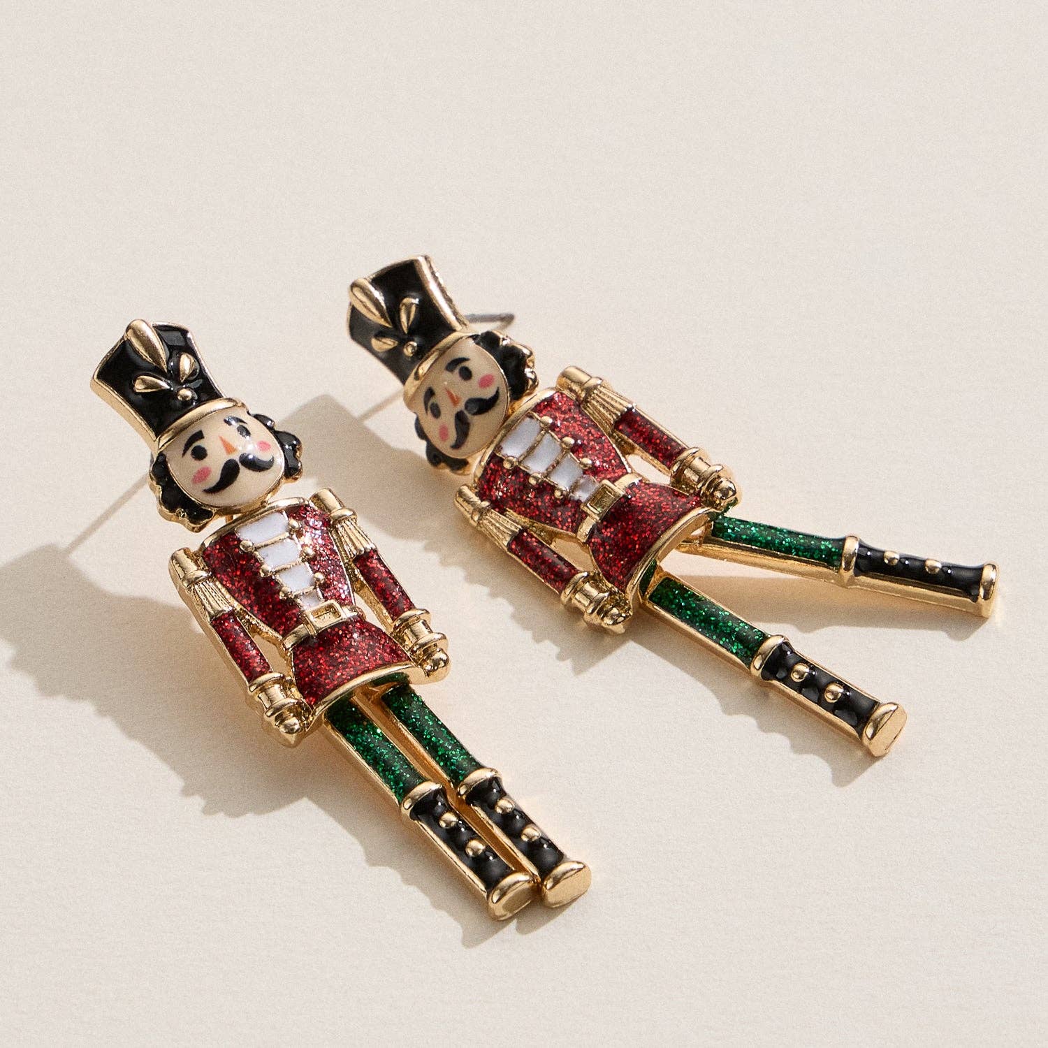 Nutcracker Enamel Earrings with Titanium Posts
