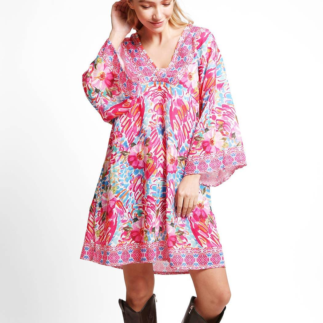 Floral Print Summer Cover-Up Dress