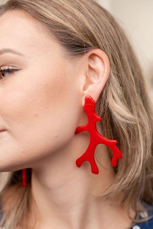 Acrylic Coral Earring - Florida Friends - White - Bexa Boutique