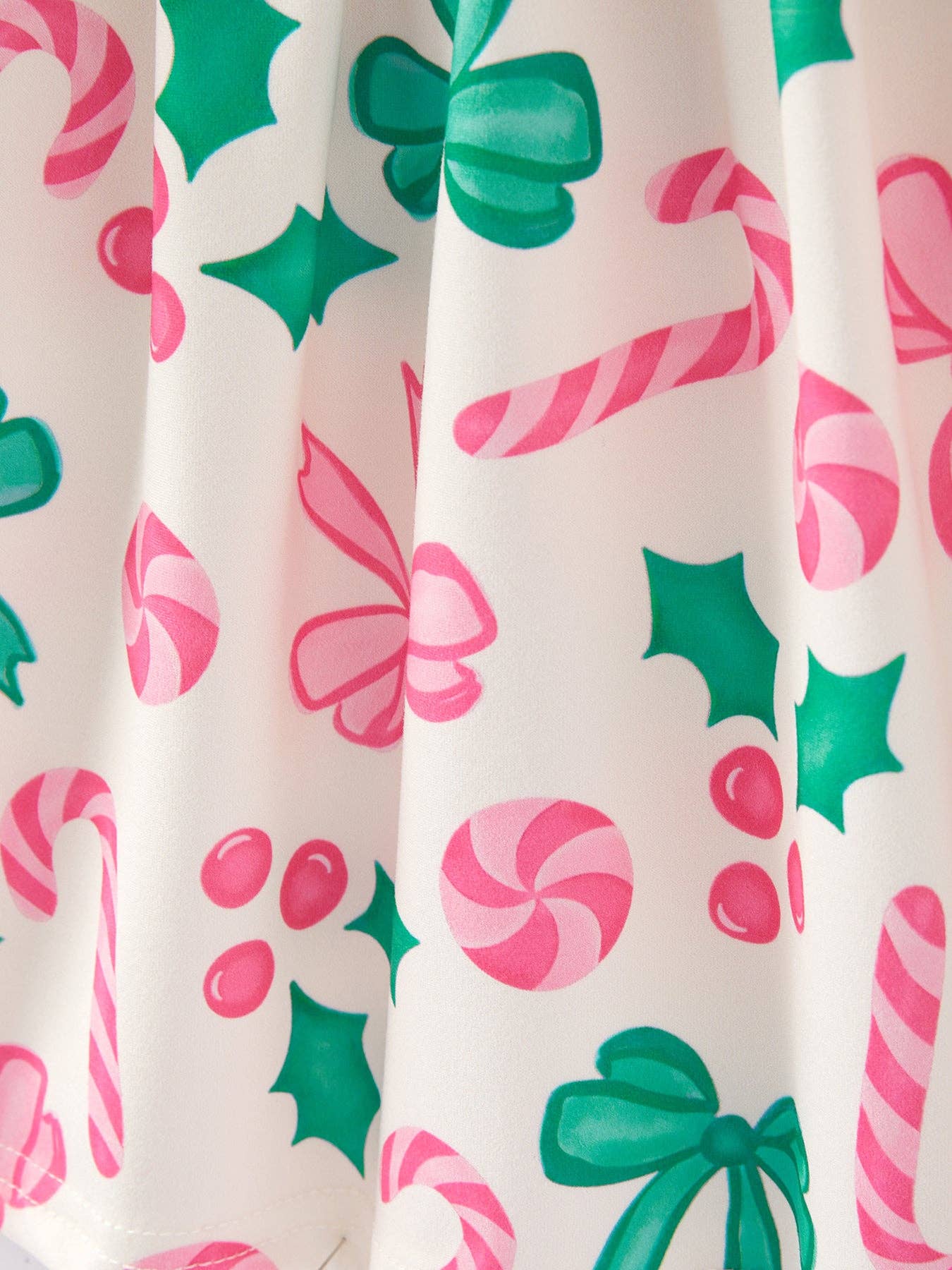 Christmas Candy Bow Print Girls Dress