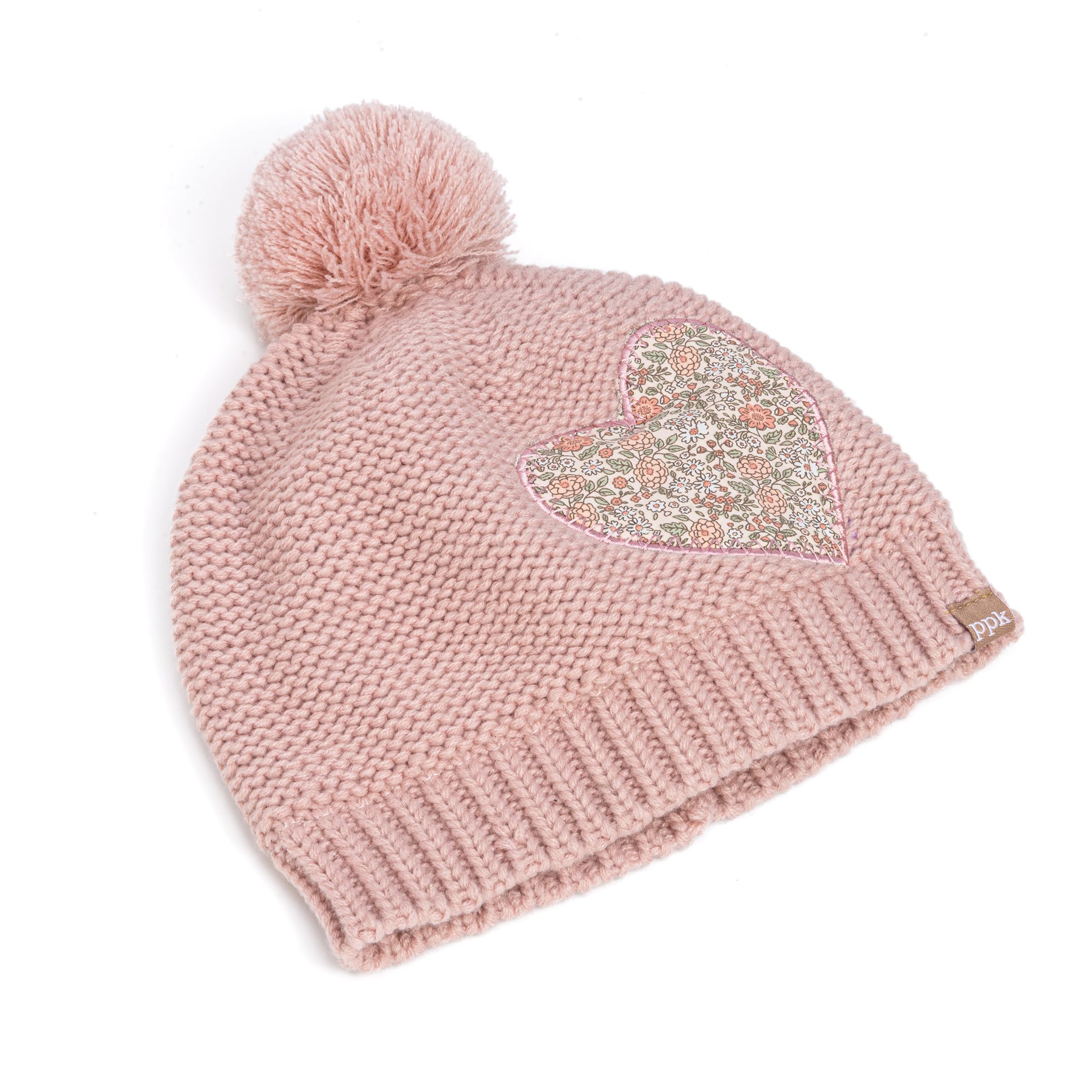 Girls Knit Heart Beanie Mittens 2PC Set with Cute Rabbit Mittens Soft Fleece-Lined, Age 4-6