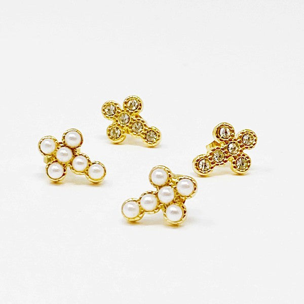 Dainty Cross Stud Earrings