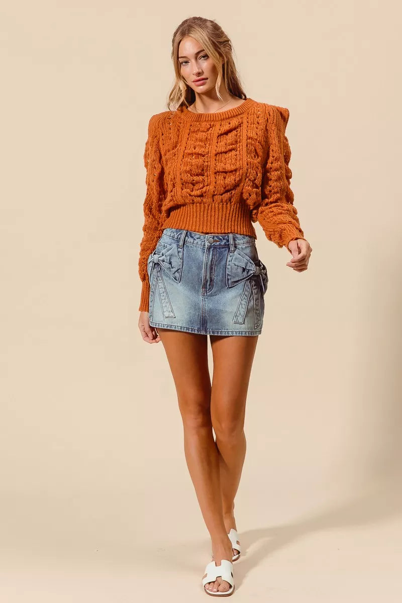 SO ME Bow Knot Pocket Denim Mini Skirt - DENIM - Bexa Boutique