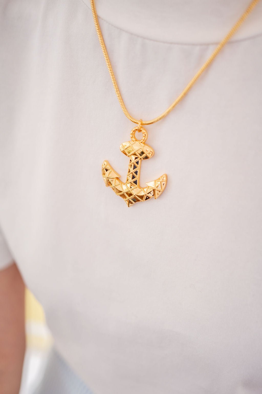 Anchor Charm Necklace - 18k Gold Plated - Bexa Boutique