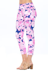 Claudia Cropped Legging in Pink & Navy Floral