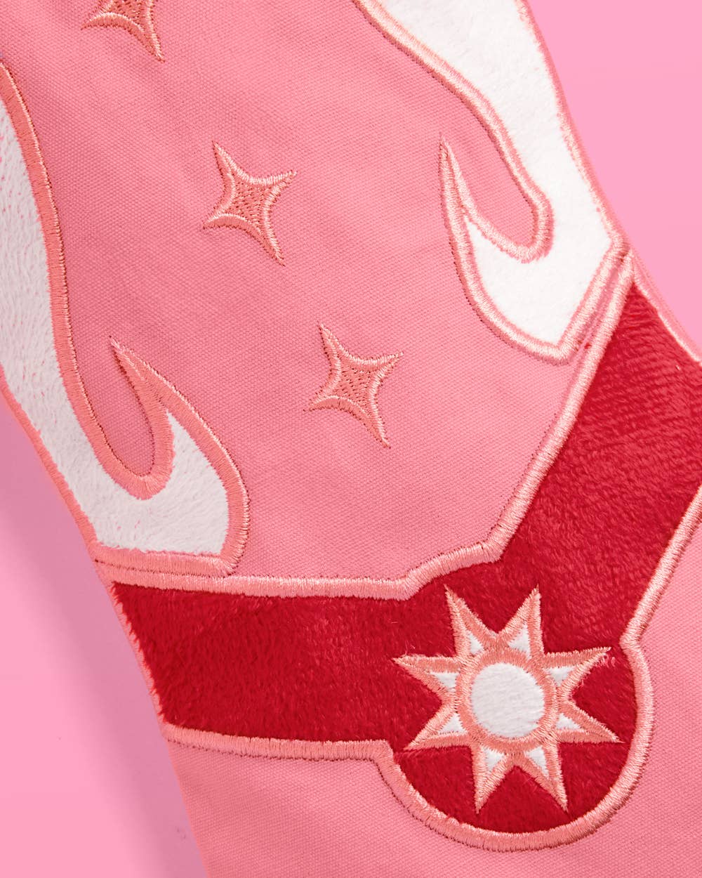 Cowgirl Boot Stocking - pink and red stocking Xmas Holiday Christmas