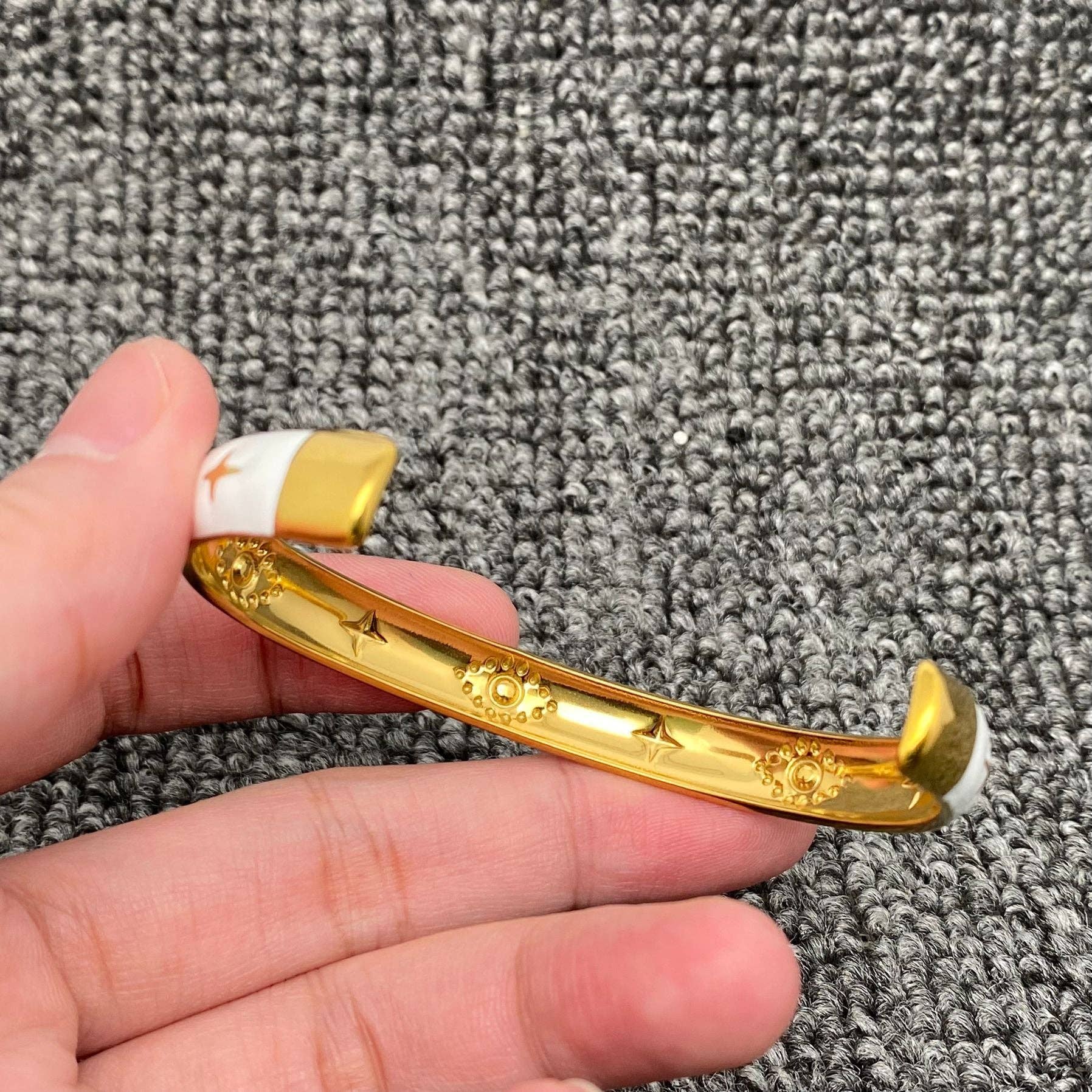 Enamel Evil Eye 18K Gold Plated Cuff Bracelet - Bexa Boutique