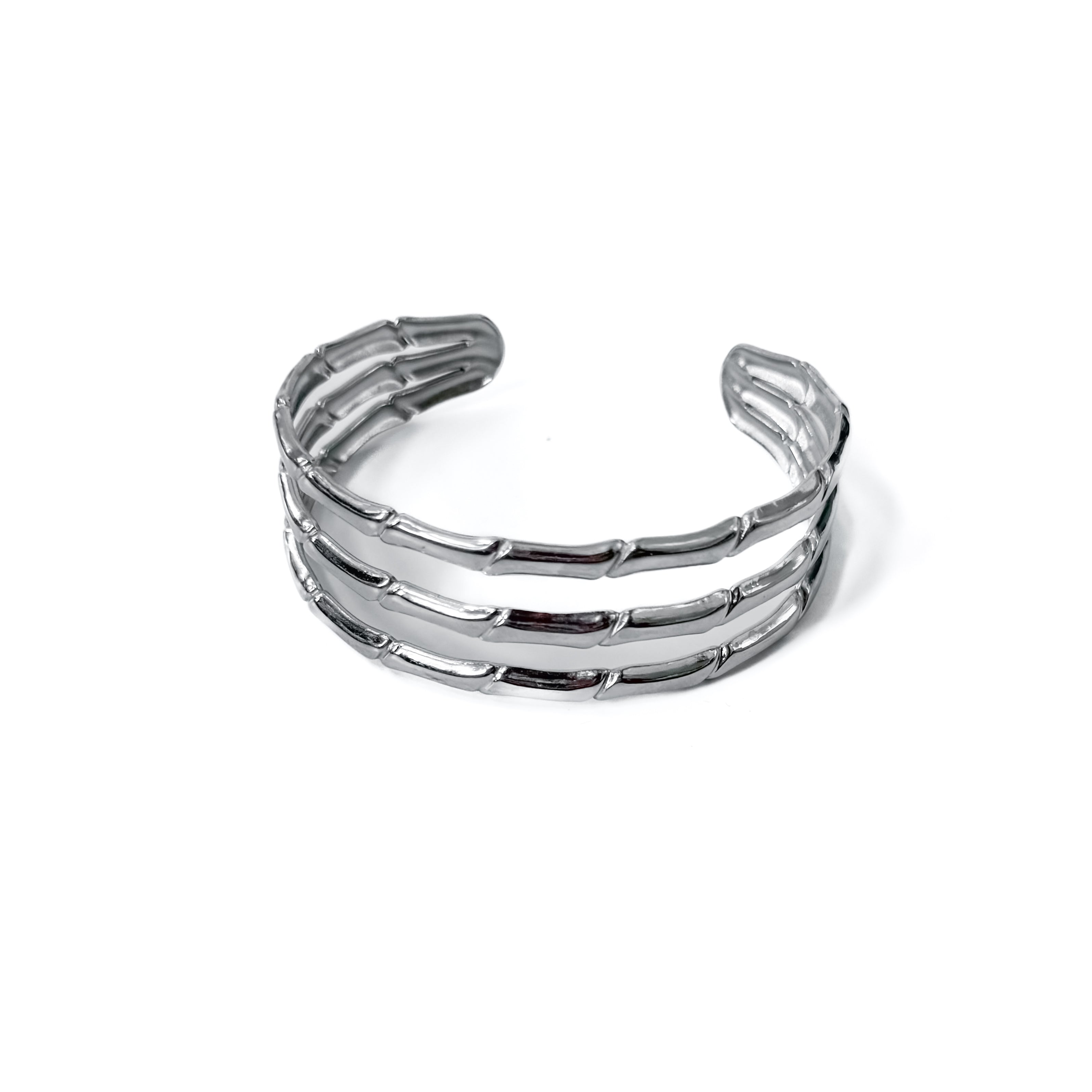 Bamboo Tier Open Bangle Bracelet - WATERPROOF - Gold - Bexa Boutique